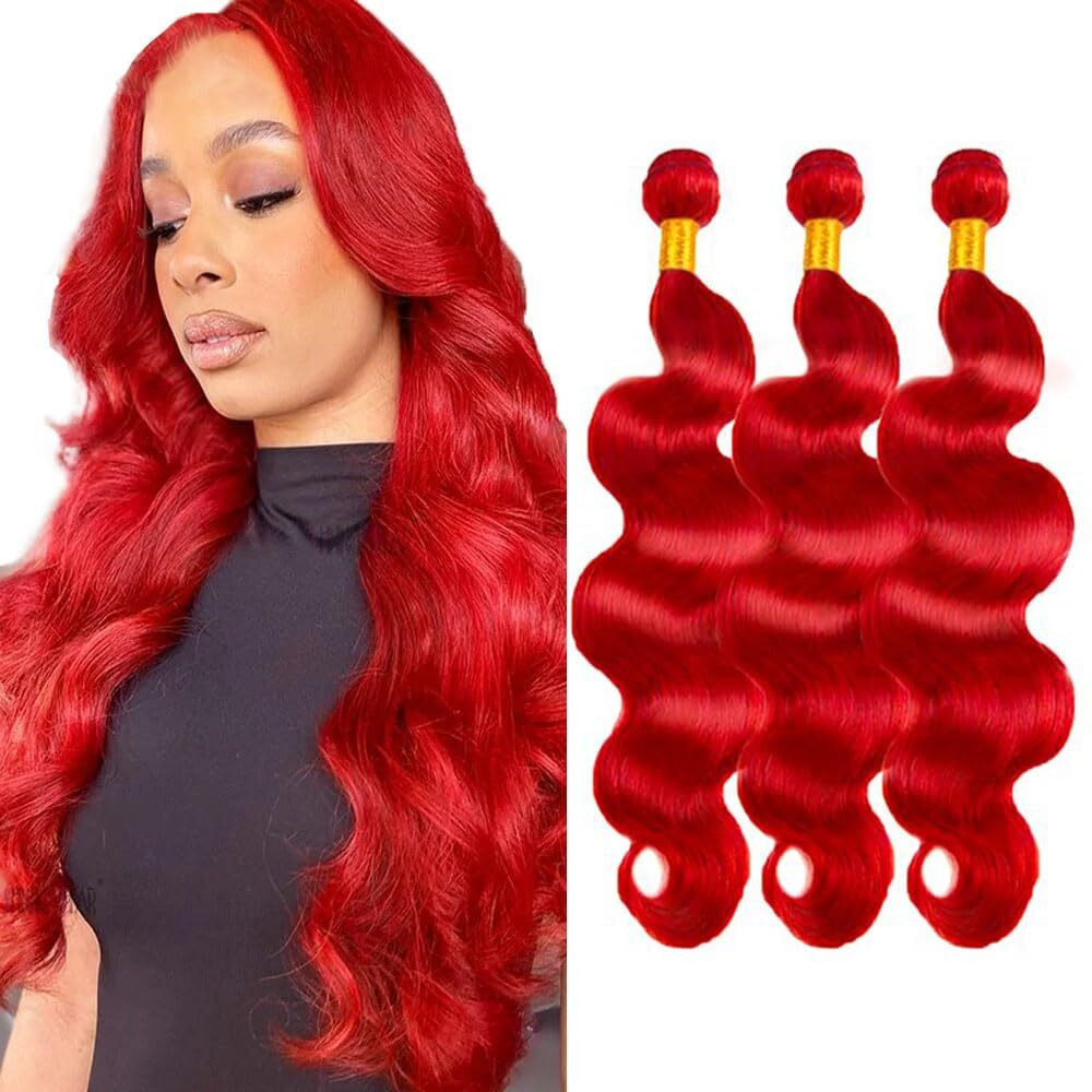 Wine Red Human Hair Bundles Body Wave Bundles 30 30 30 Inch Unprocessed Brazilian Virgin Remy Hair 3 Bundles Burgundy Body Wave Human Hair Extensions