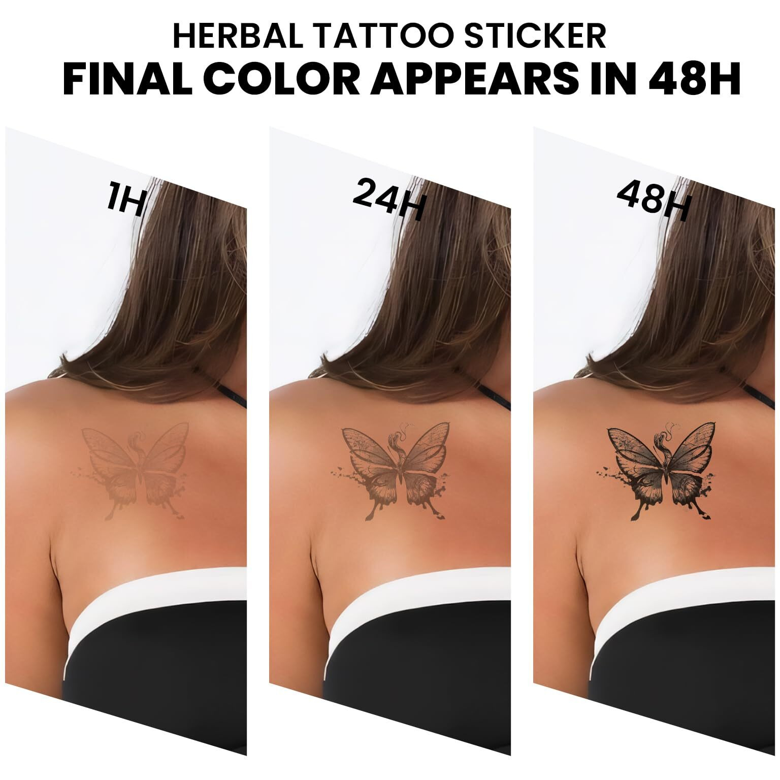Ubica Semi Permanent Tattoos For Women, 2 Sheets Small Temporary Fake Tattoo Line Cat, Lasts 7-15 Days Water-Resistant, Realistic Design For Collarbone, Non-Reflective Body Art Stickers
