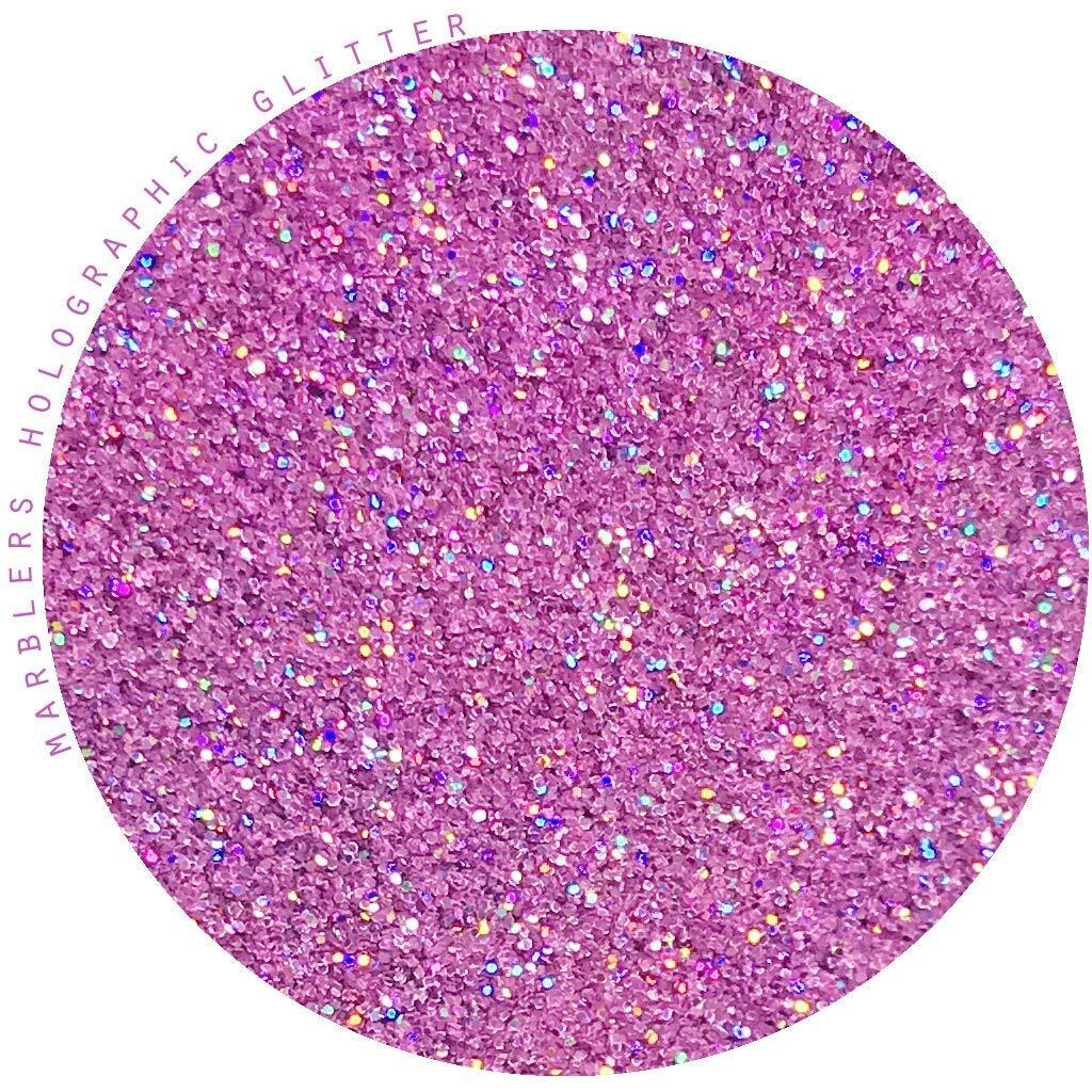 Marblers Holographic Glitter [Holo Bubblegum] 3Oz (85G) | Fine | Non-Toxic, Vegan, Cruelty-Free | Face, Body, Eyeshadow, Hair, Festival, Party Makeup | Nail Art, Polish | Resin, Tumbler, Slime, Craft
