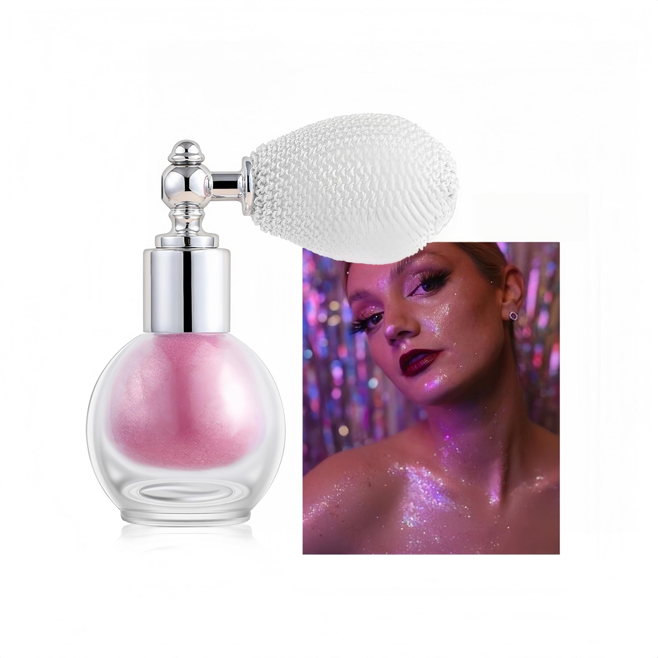 Maepeor Highlighter Powder Spray Shimmer Sparkle Highlighter Powder Glitter High Gloss Spray For Face Body Cosmetic (Color 06)