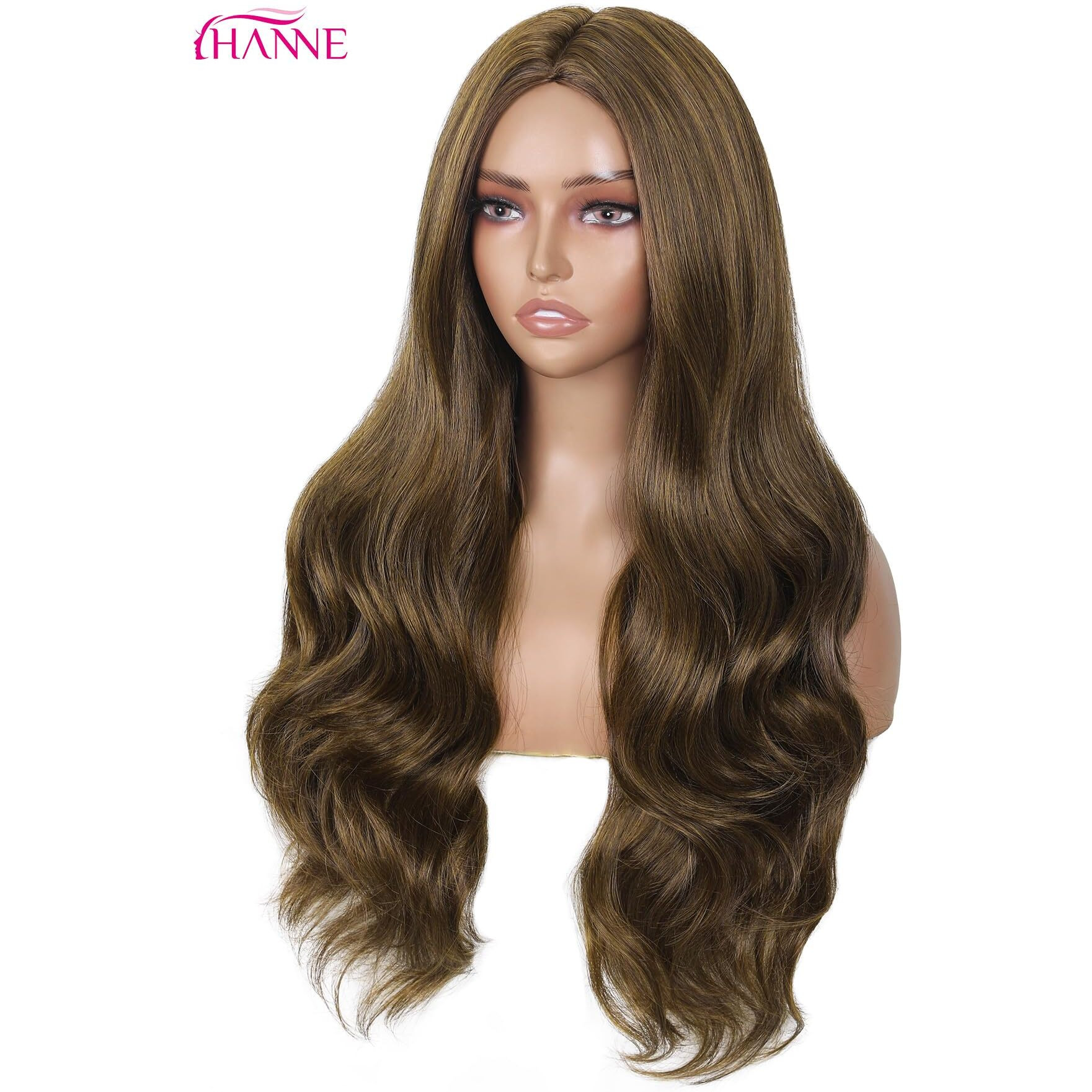 Hanne Long Brown Wig For Women 26 Inch Synthetic Wig Heat Resistant Long Body Wavy Chocolate Wig For Women (Brown)
