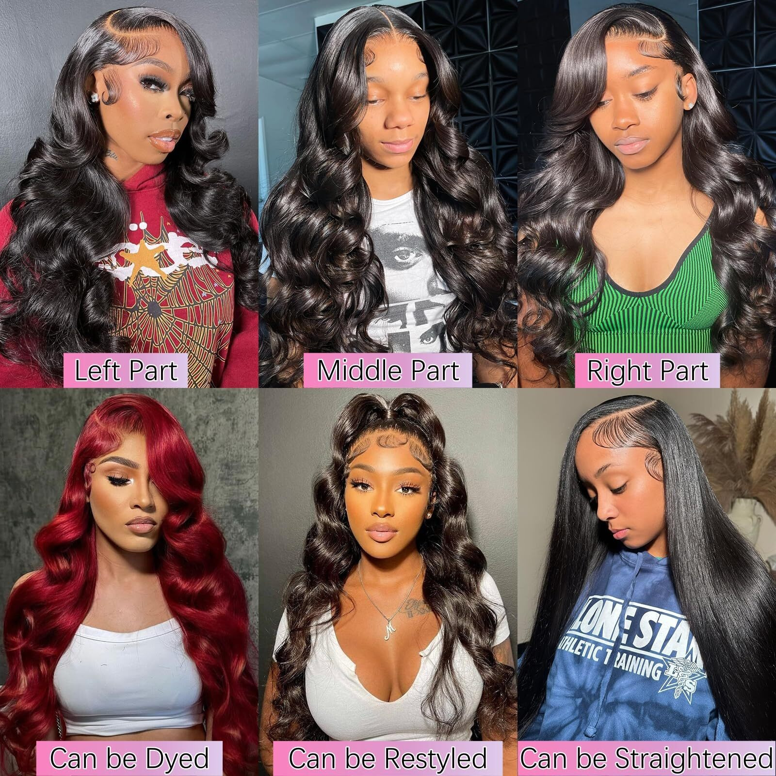 38 Inch Body Wave Lace Front Wigs Human Hair 200 Density 13X6 Hd Lace Frontal Wigs Human Hair Glueless Full Lace Front Wigs Human Hair Pre Plucked Body Wave Wigs For Women Natural Black