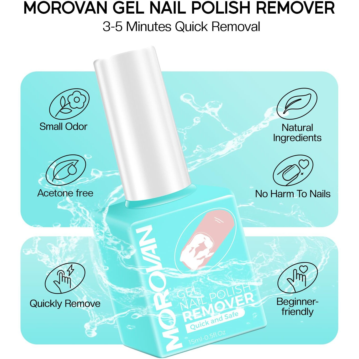 Morovan Gel Nail Polish Remover Set Gel Polish Remover With Cuticle Oil Latex Tape Peel Off Liquid Quickly & Effectively Remove In 5 Minutes No Need Soaking Or Wrapping