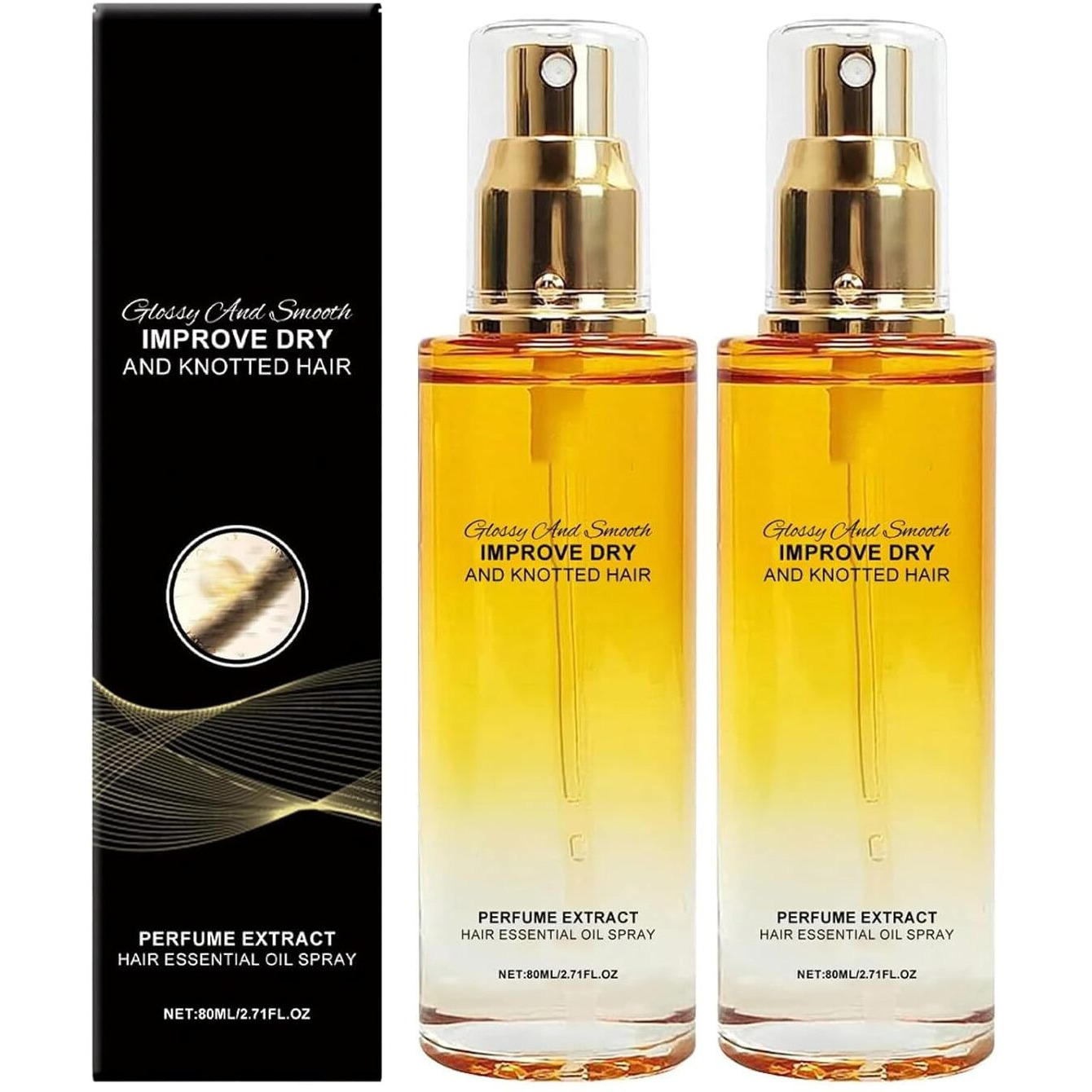Jorlzeut Hair Oil,Plant Essence Care Liquid,Improve Dry,Curly,And Split Hair,Deeply Moisturize And Nourish The Skin 80Ml(2Pcs)