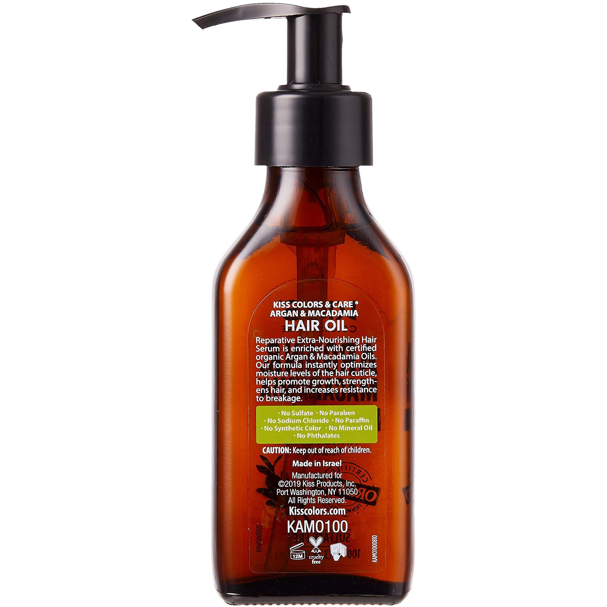 Kiss Argan & Macademia Reparative Hair Oil Serum 100Ml (3.38 Us Fl.Oz.)