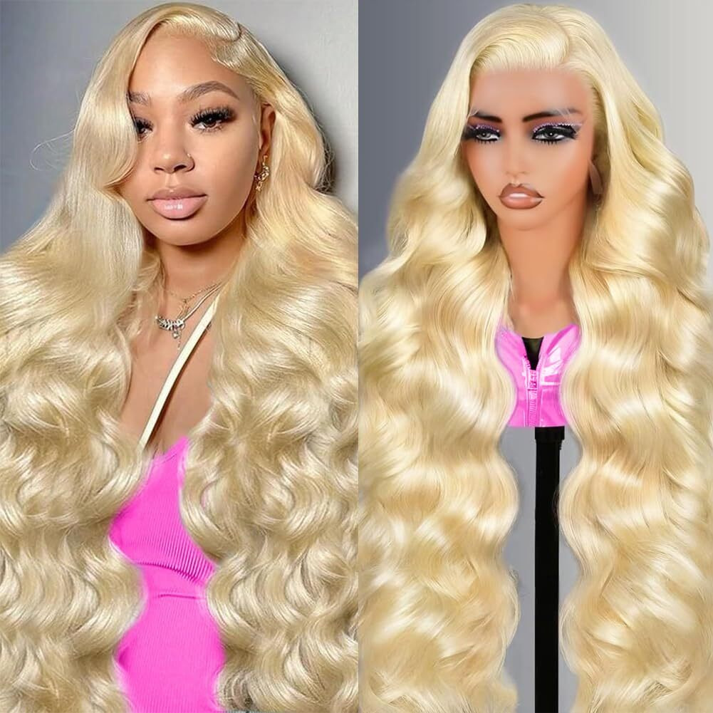 Kaithlypo Blonde 13X6 Hd Lace Front Wigs Human Hair 200 Density 24 Inch Pre Plucked 613 Lace Frontal Wigs Body Wave Human Hair Wigs For Women