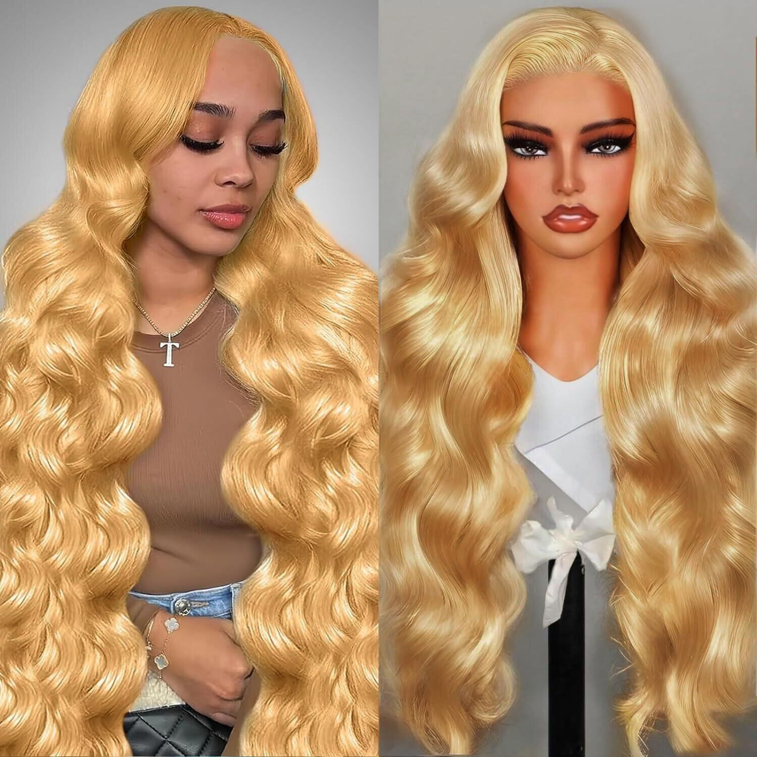 Shciyair 30 Inch Honey Blonde Wig Human Hair 200 Density 13X4 Hd Body Wave Lace Front Wigs Human Hair Pre Plucked Color Wigs Human Hair Blonde Lace Frontal Wigs For Women