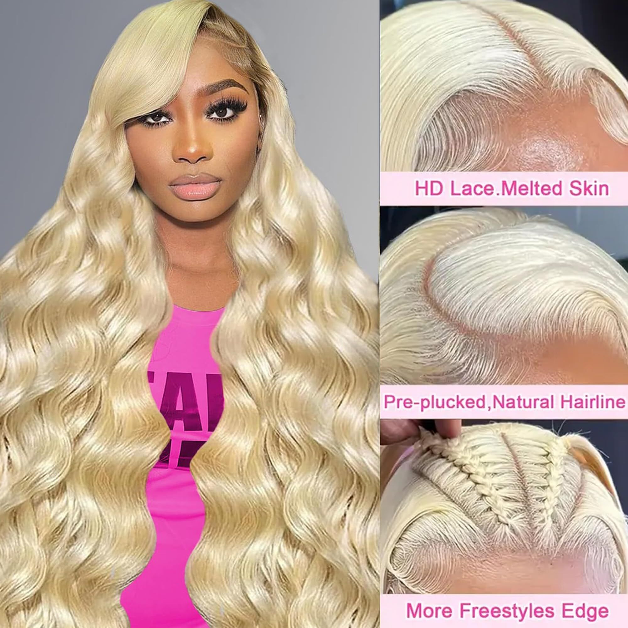 28 Inch 613 Lace Front Wig Human Hair 200 Density 13X4 Blonde Lace Front Wigs Pre Plucked 613 Body Wave Wig Blonde Wig Human Hair 613 Hd Lace Frontal Wigs