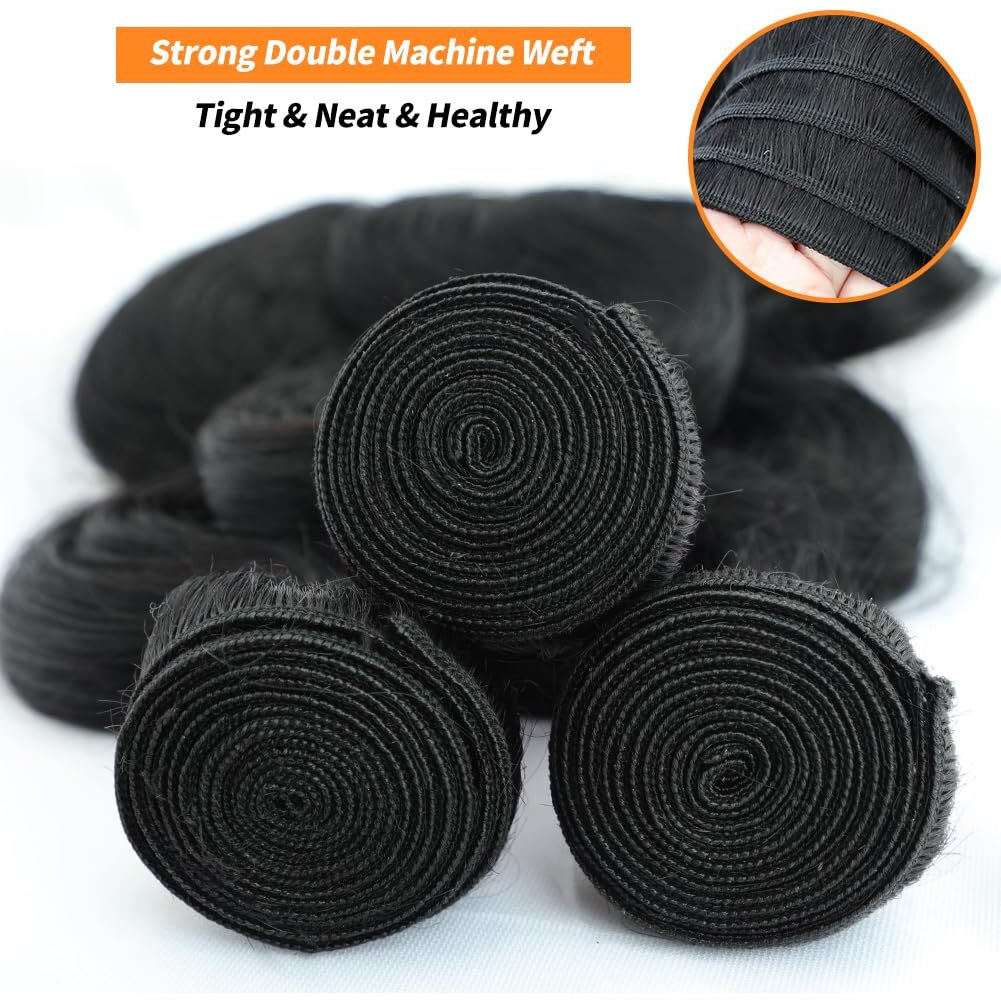 12A Human Hair Bundles 32 Inch Body Wave Bundles Human Hair 100% Unprocessed Brazilian Virgin Weave 1 Bundle Real Natural Black Wavy Human Hair Extensions 1B Bundles For Women