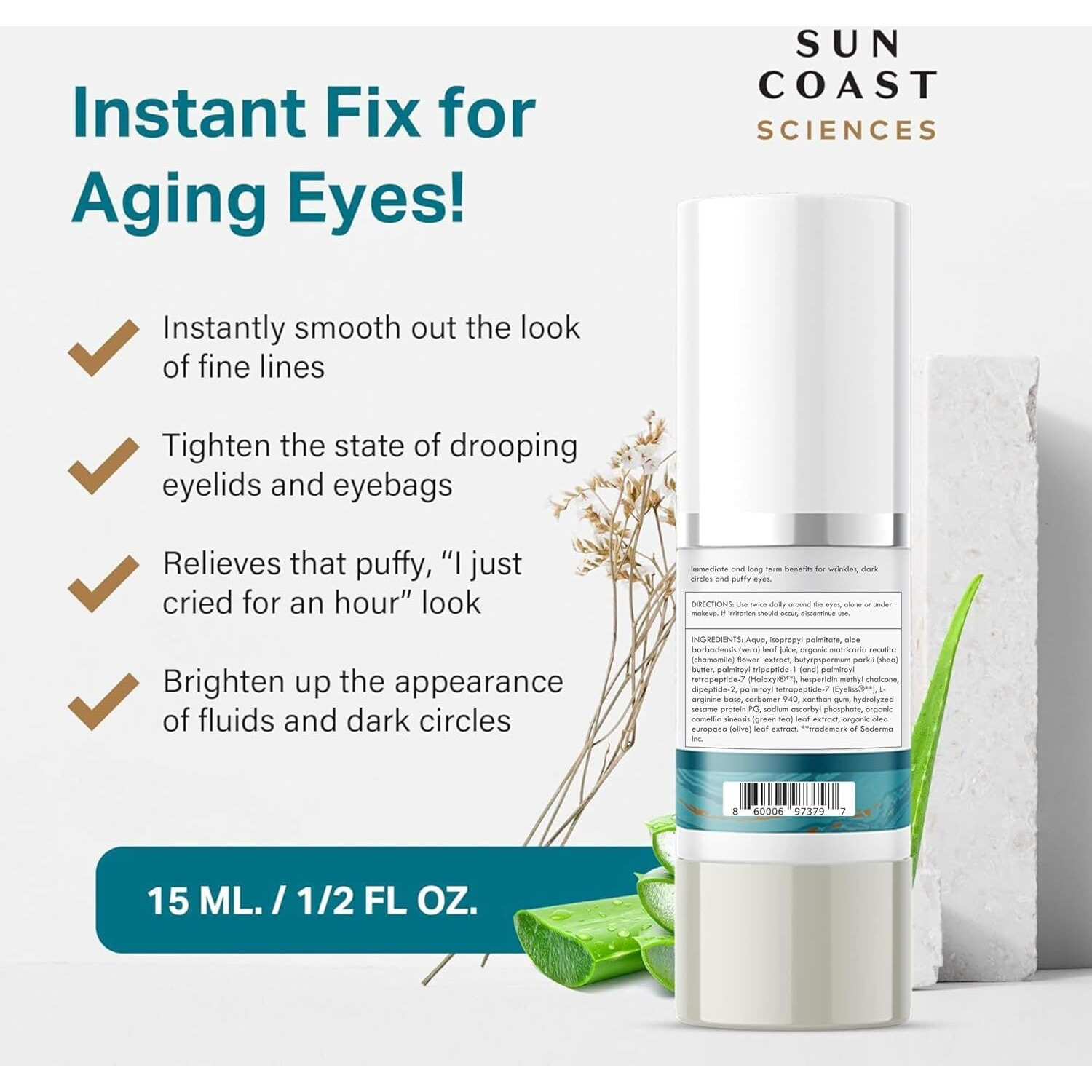 Sun Coast Sciences - Complete Eye Serum By Dr. Mark Rosenberg For Wrinkle Reduction, Dark Spot Fading, And Under-Eye Bags Treatment (Pack Of 2)