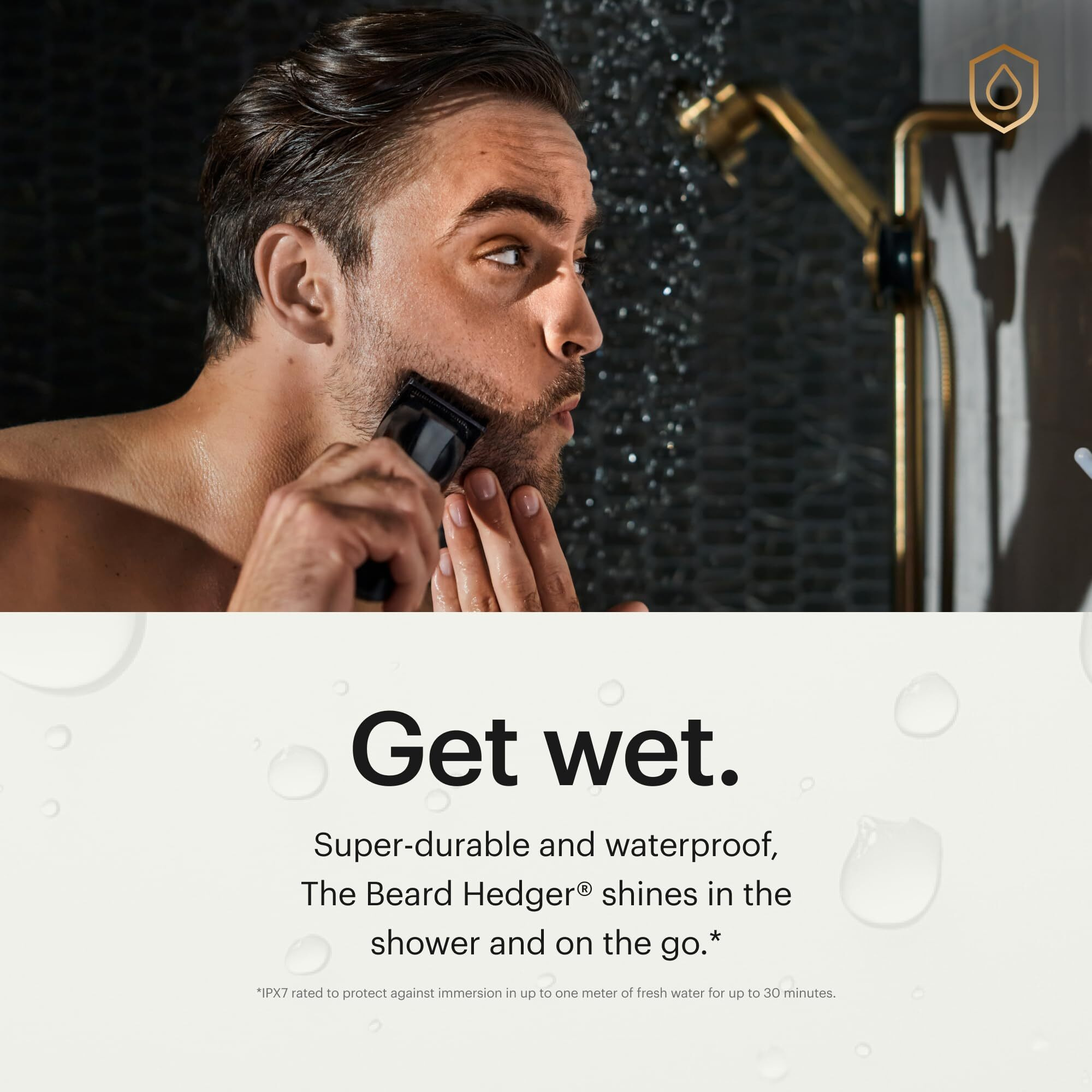 Manscaped The Beard Hedger Premium Men's Beard Trimmer, 20 Length Adjustable Blade Wheel, Stainless Steel T-Blade For Precision Facial Hair Trimming, Cordless Waterproof Wet/Dry Clipper