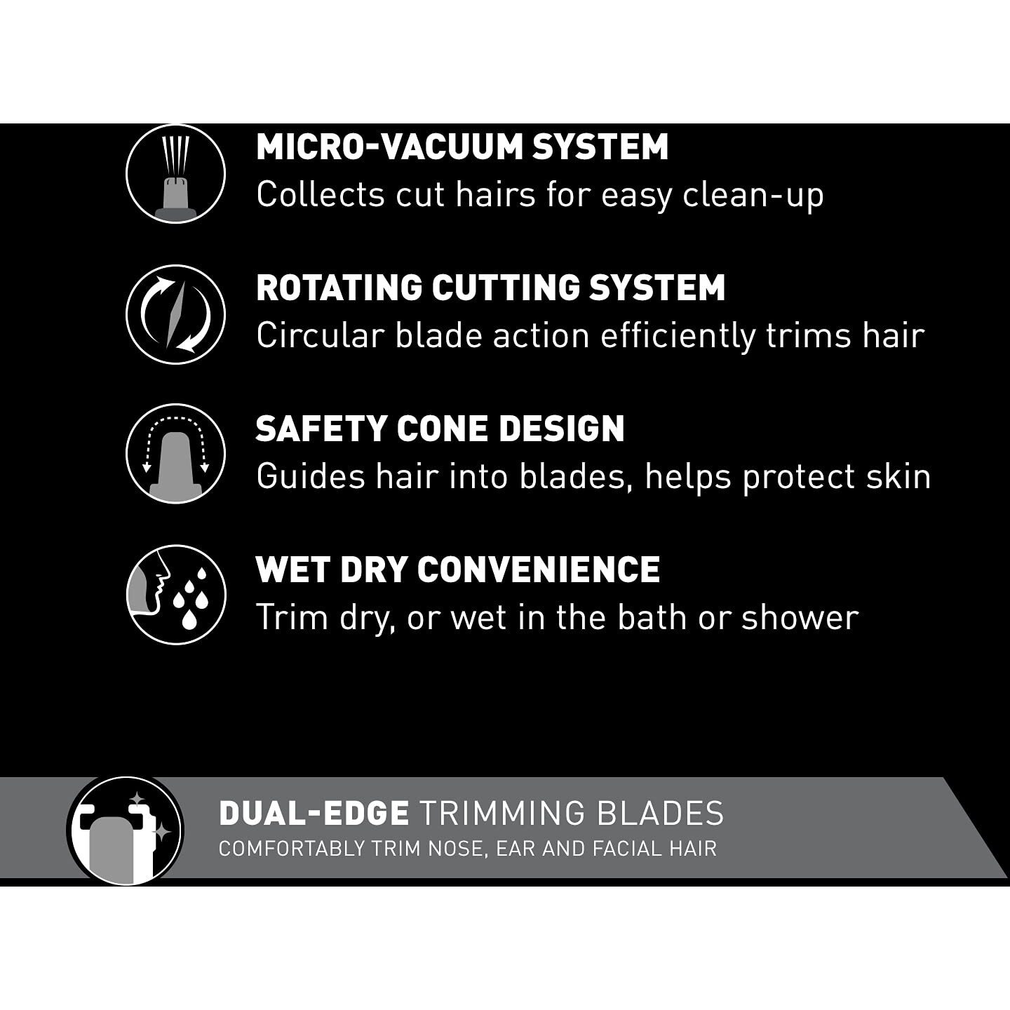 Panasonic Er430K Nose, Ear And Facial Hair Trimmer Wet/Dry With Vacuum Cleaning System