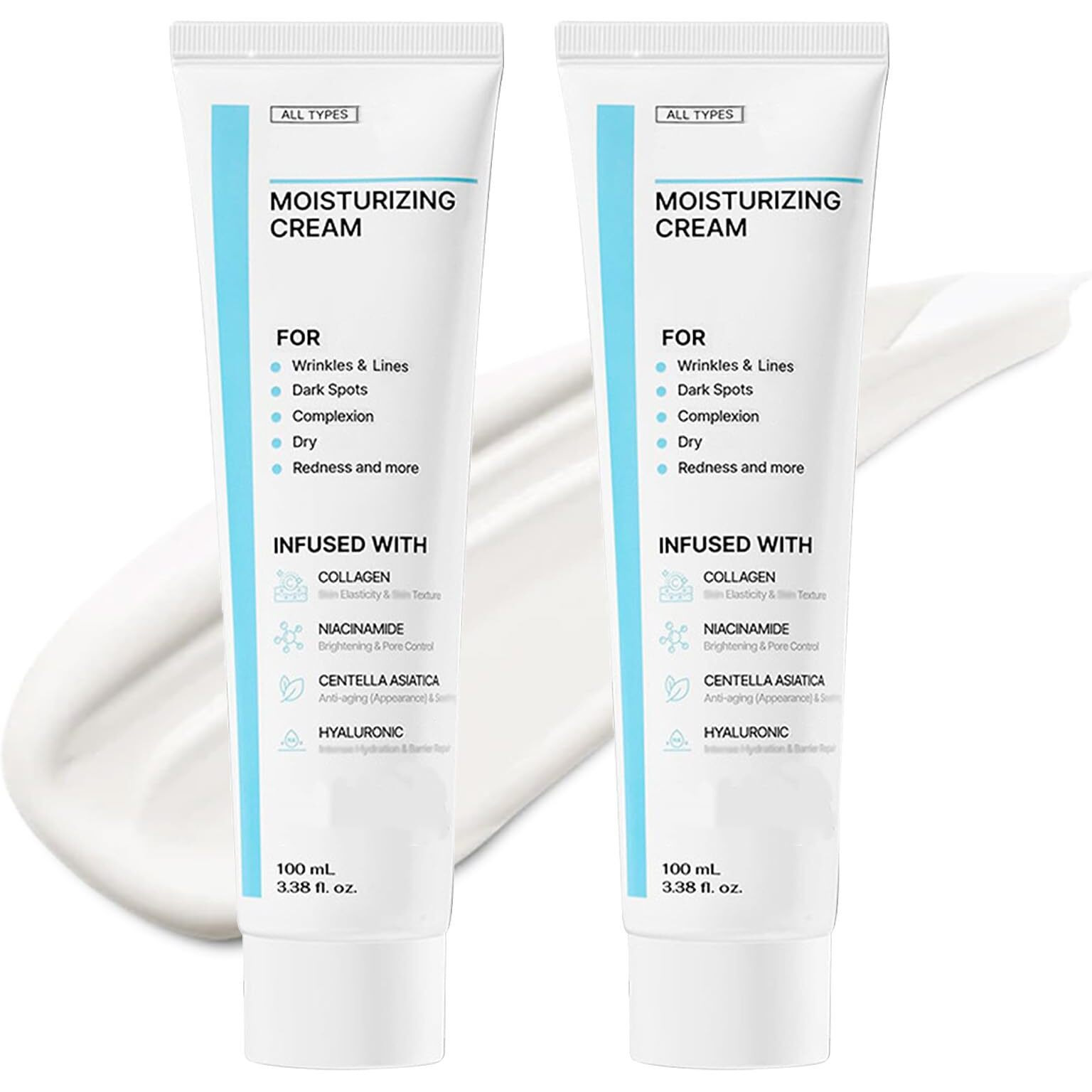 Haigou Youthful Moisturizing Cream, Centella Moisturizer, Barrier Protection, Youthful Moisturizing Cream, Facial Cream, For All Types (2Pcs)