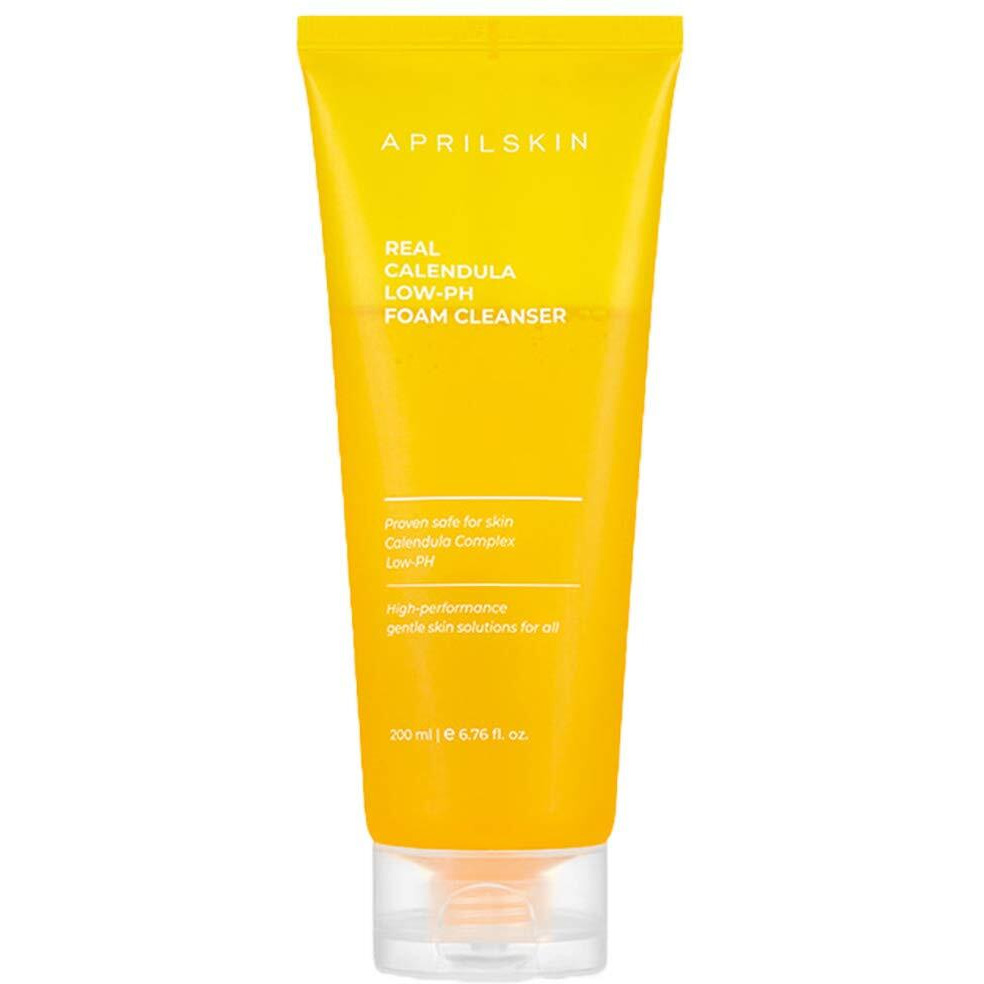 Aprilskin Calendula Low Ph Gel Cleanser | Vegan, Cruelty Free | Dry, Sensitive, Acne-Prone Skin| Gentle Deep Cleans With Micro Micellar Bubbles | 6.76 Oz | No Sulfates And Artificial Fragrance
