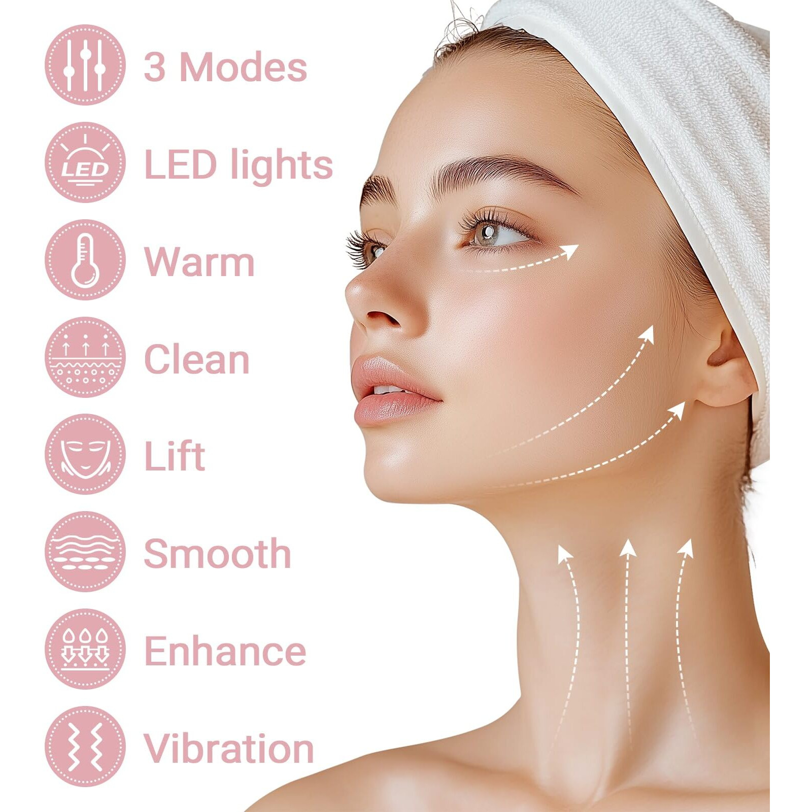 Neck Facial Massager, Light Face Neck Massager For Skin Care, Multifunctional Facial Skincare Tools With Vibration, At Home