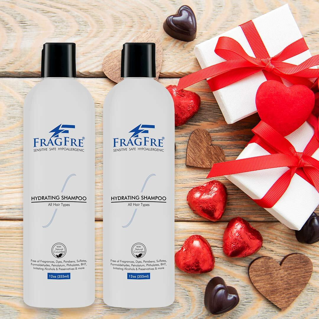 Fragfre Hydrating Sensitive Skin Shampoo 12 Oz - Sulfate-Free, Fragrance-Free, Paraben-Free, Color-Safe, Hypoallergenic, Mild Hair Cleanser - Gluten-Free, Vegan, Cruelty-Free, With Natural Cucumber