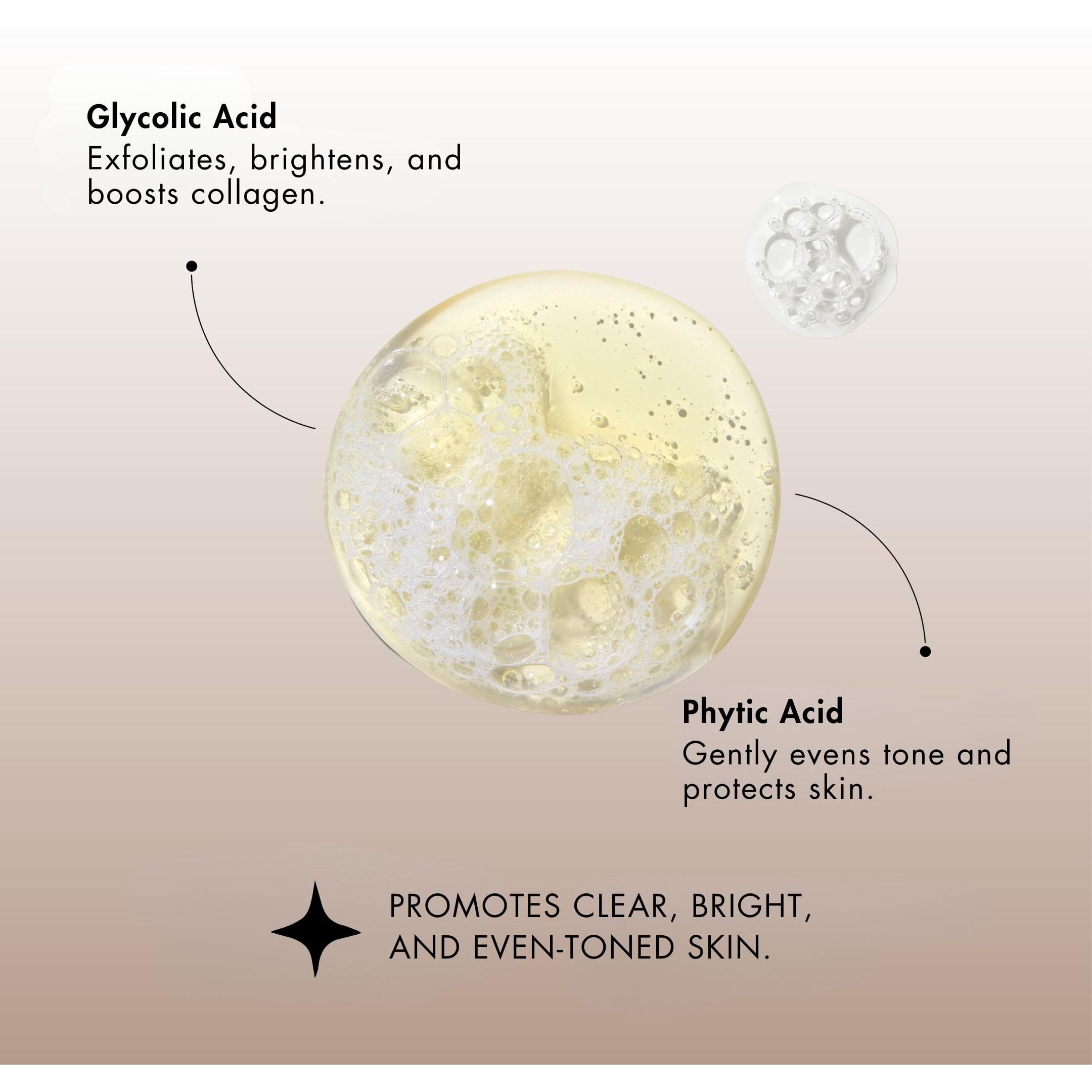 Sent   Exfoliating Cleanser | Gentle Chemical Exfoliator | Improves Skin Clarity By Diminishing Appearance Of Dark Spots | Glycolic & Phytic Acid | 5.5 Fl Oz