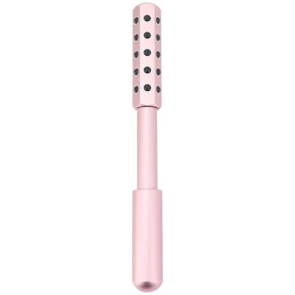 Deropty Beauty Massage Roller, Facial Massage Tool, 30 Germanium Stone Uplifting Face,Uplifting Face Massager Roller (Pink)