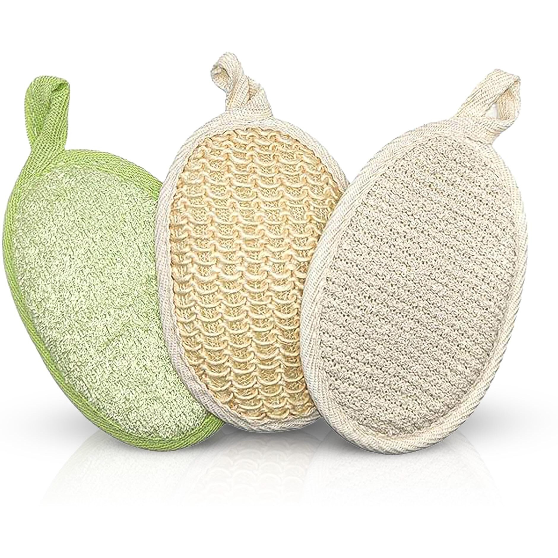 Face Scrubber Pads - Facial Sponges, Reusable Makeup Remover, Soft Loofah For Women, Skin Washing Loofahs For Men, Natural Cleaning Scrubbers, Cleansing Sponge Exfoliator, Shower Exfoliating Pad