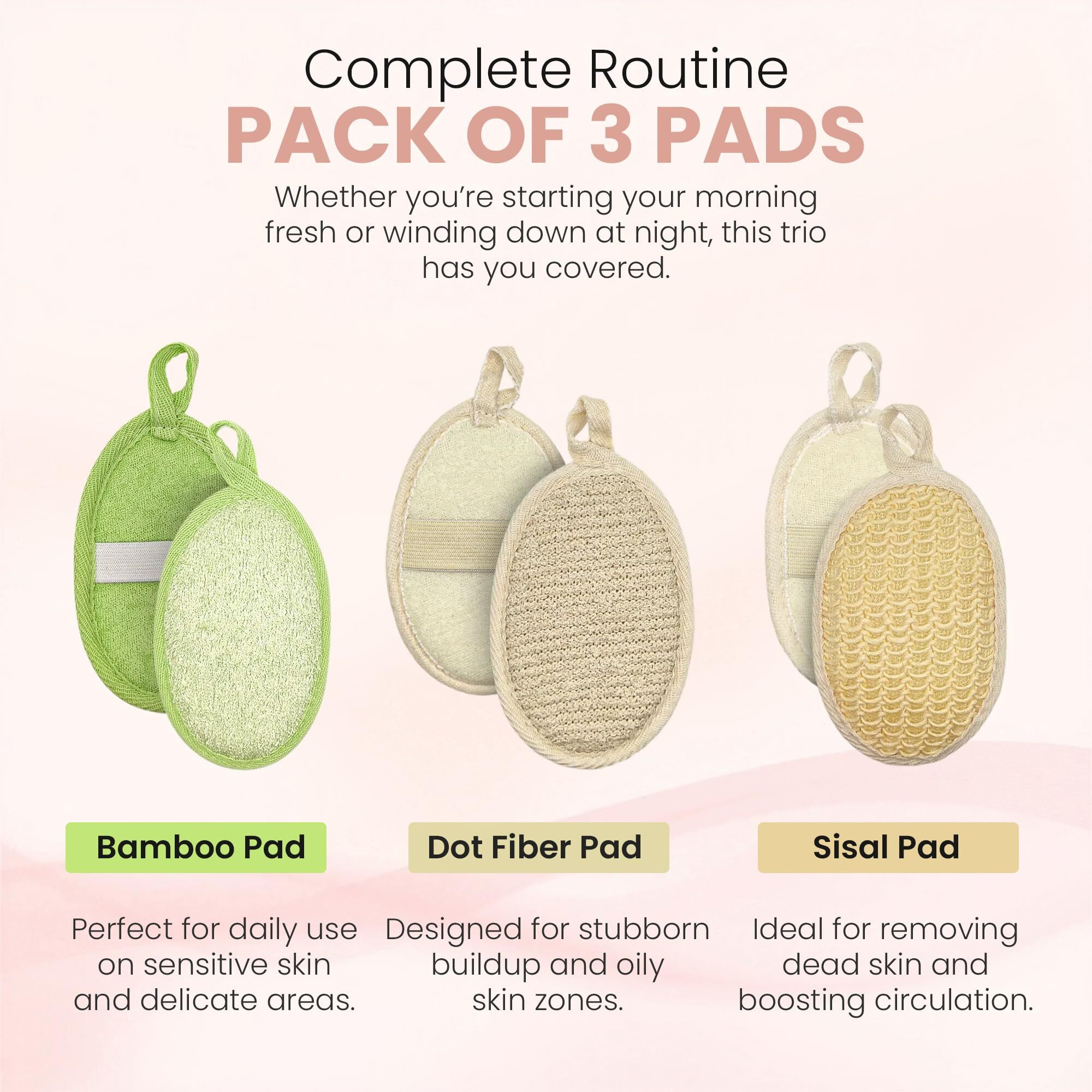 Face Scrubber Pads - Facial Sponges, Reusable Makeup Remover, Soft Loofah For Women, Skin Washing Loofahs For Men, Natural Cleaning Scrubbers, Cleansing Sponge Exfoliator, Shower Exfoliating Pad