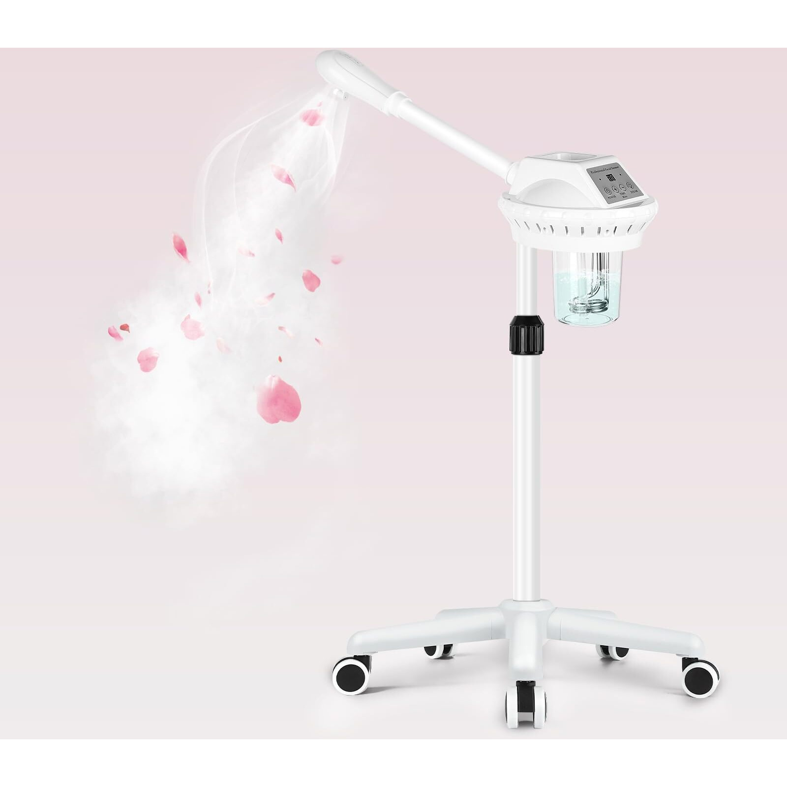 Professional Facial Steamer, Esthetician Steamer On Wheels, Stand Face Steamer For Facial Deep Cleaning, Steamer For Facial For Personal Care Or Spa, Moisturizing And Hydrating