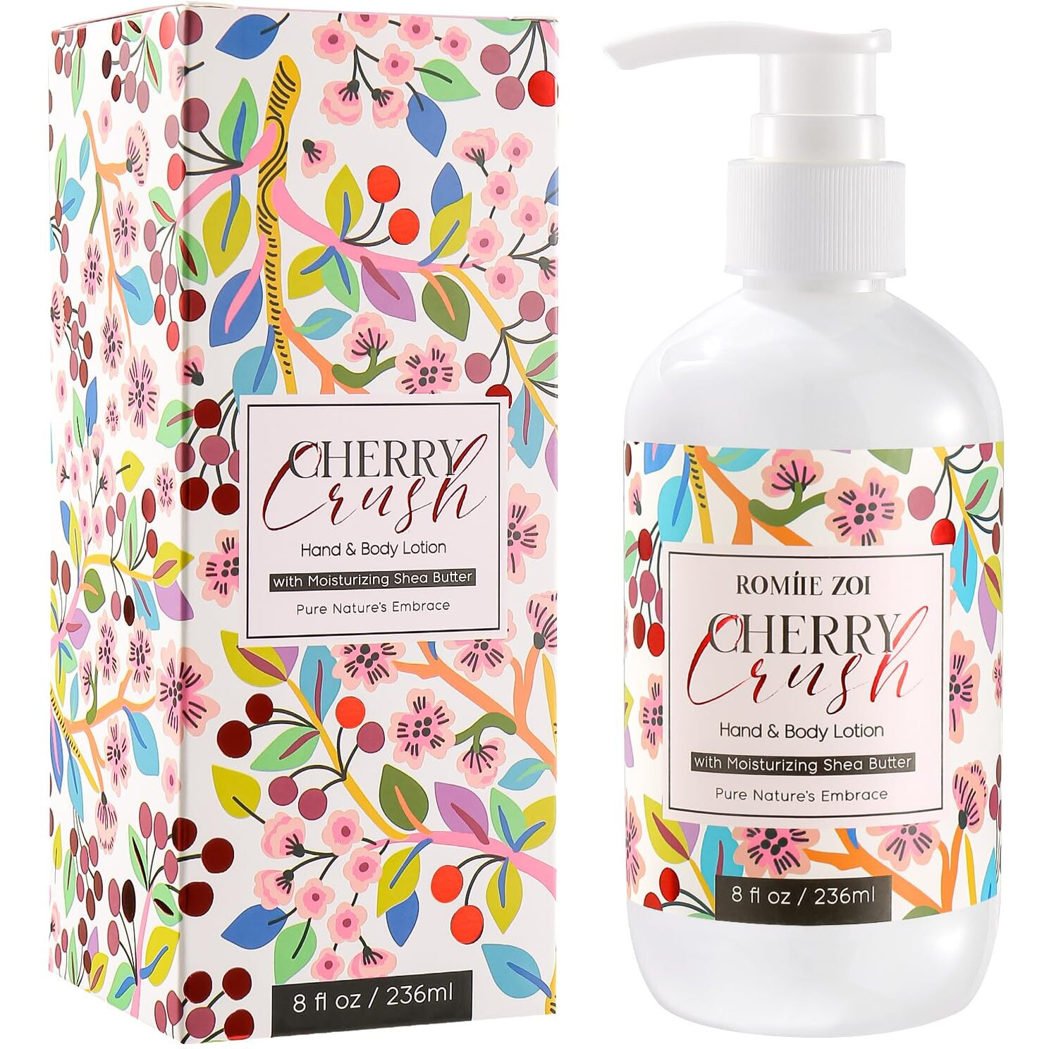 Romiie Zoi Daily Hand & Body Lotion With Moisturizing Shea Butter For All Skin Type- Cherry Crush - 236 Ml / 8 Fl Oz