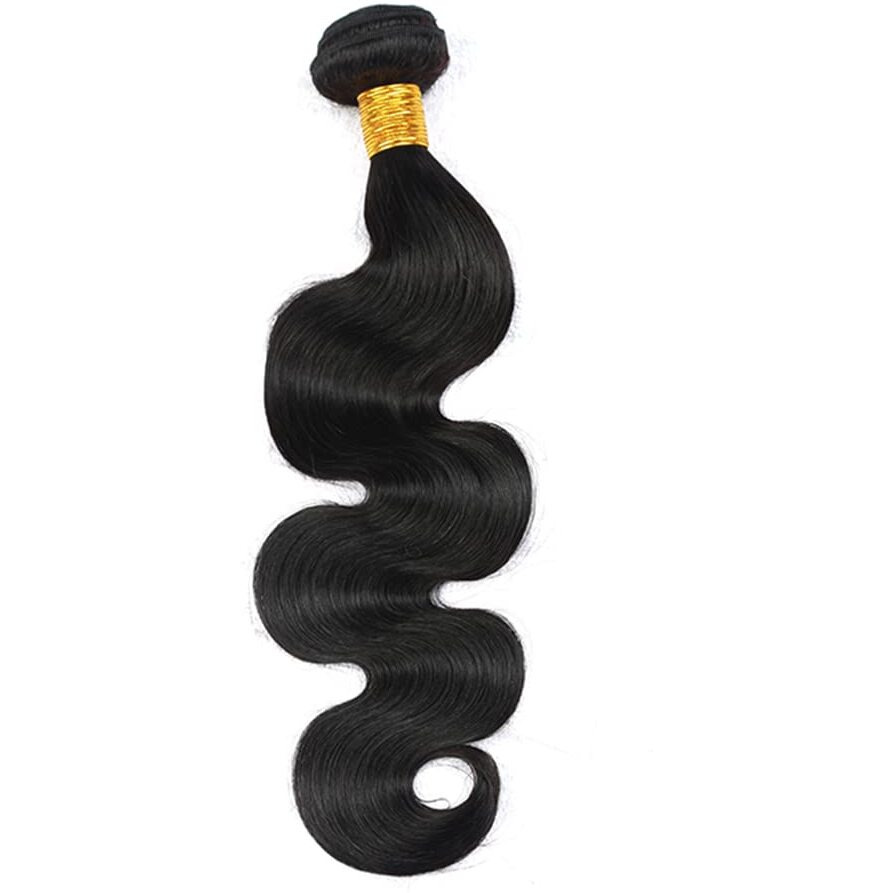 Body Wave Bundle Natural Black Human Hair Bundle 100% Unprocessed Virgin Hair Brazilian Double Weft Extensions 16 Inch For Women