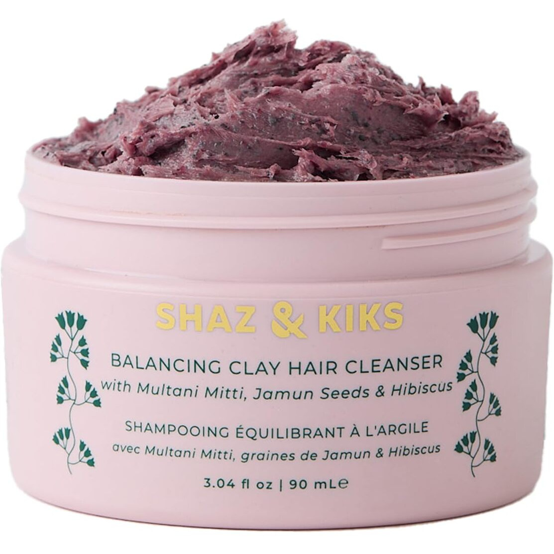Shaz & Kiks Balancing Clay Hair Cleanser | Sulfate-Free,Clarifying Shampoo For All Hair Types | Strengthen Roots And And Reduce Hair Shedding With Indian Clay And Hibiscus