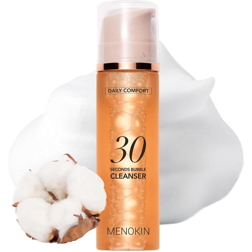 Menokin Cotton Cloud Bubble Cleanser [Daily Comfort] Betaine For Lasting Hydration, Low Ph For Sensitive Skin, Non-Stripping, Daily Gentle Face Wash, Foaming Bubbles, Korean Skincare 5.07 Fl. Oz