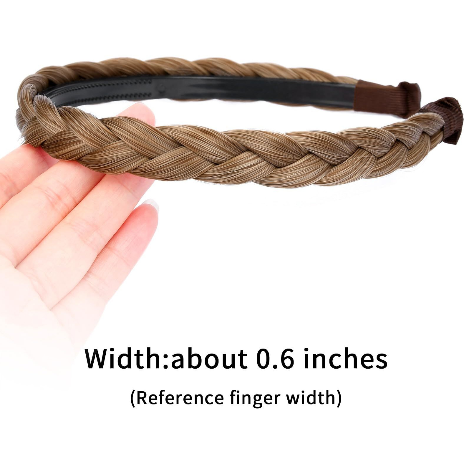 Oplira Braided Headband With Teeth Braids Hairband With Tooth Synthetic Hair Band Plaited Hairband For Women (Dirty Blonde-0.6 Inches)