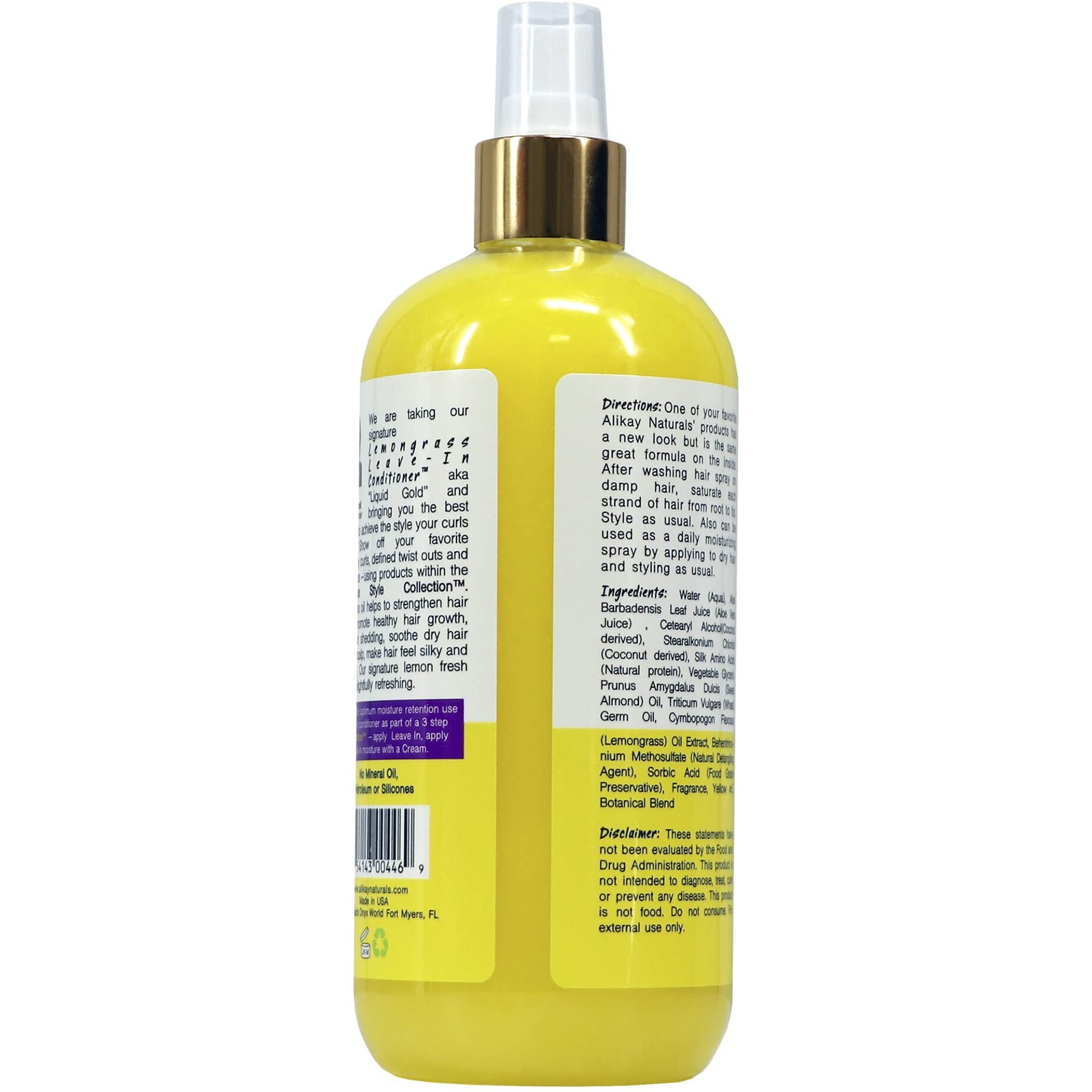 Alikay Naturals Lemongrass Leave In Conditioner Lemongrass Oil 16 Ounce