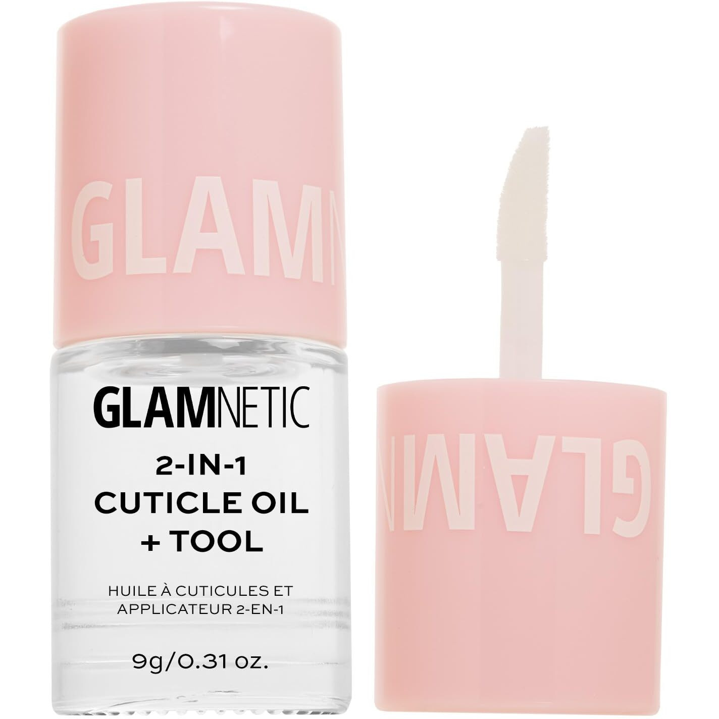 Glamnetic 2-In-1 Cuticle Oil | Nourishing Cuticle Serum & Cuticle Pusher For Healthy Nails | Overnight, Hyaluronic Acid & Botanical Oils - 0.31 Oz