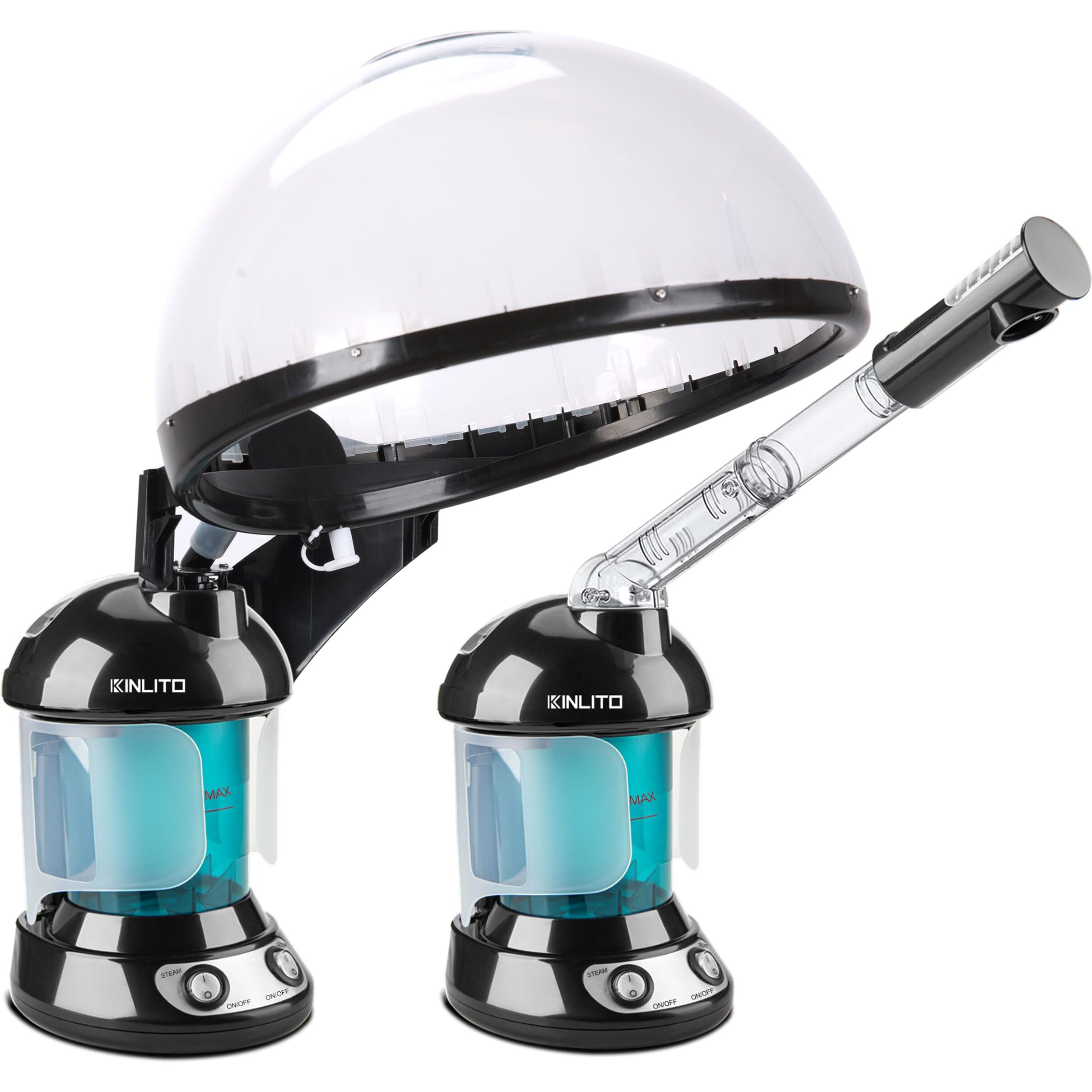 Kinlito 2-In-1 Hair And Face Steamer, Hair Steamer Humidifier For Deep Conditioning & Facial Steamer For Deep Cleaning, Tabletop Steamer With Uv Ozone For Personal Care Use Home Spa Salon