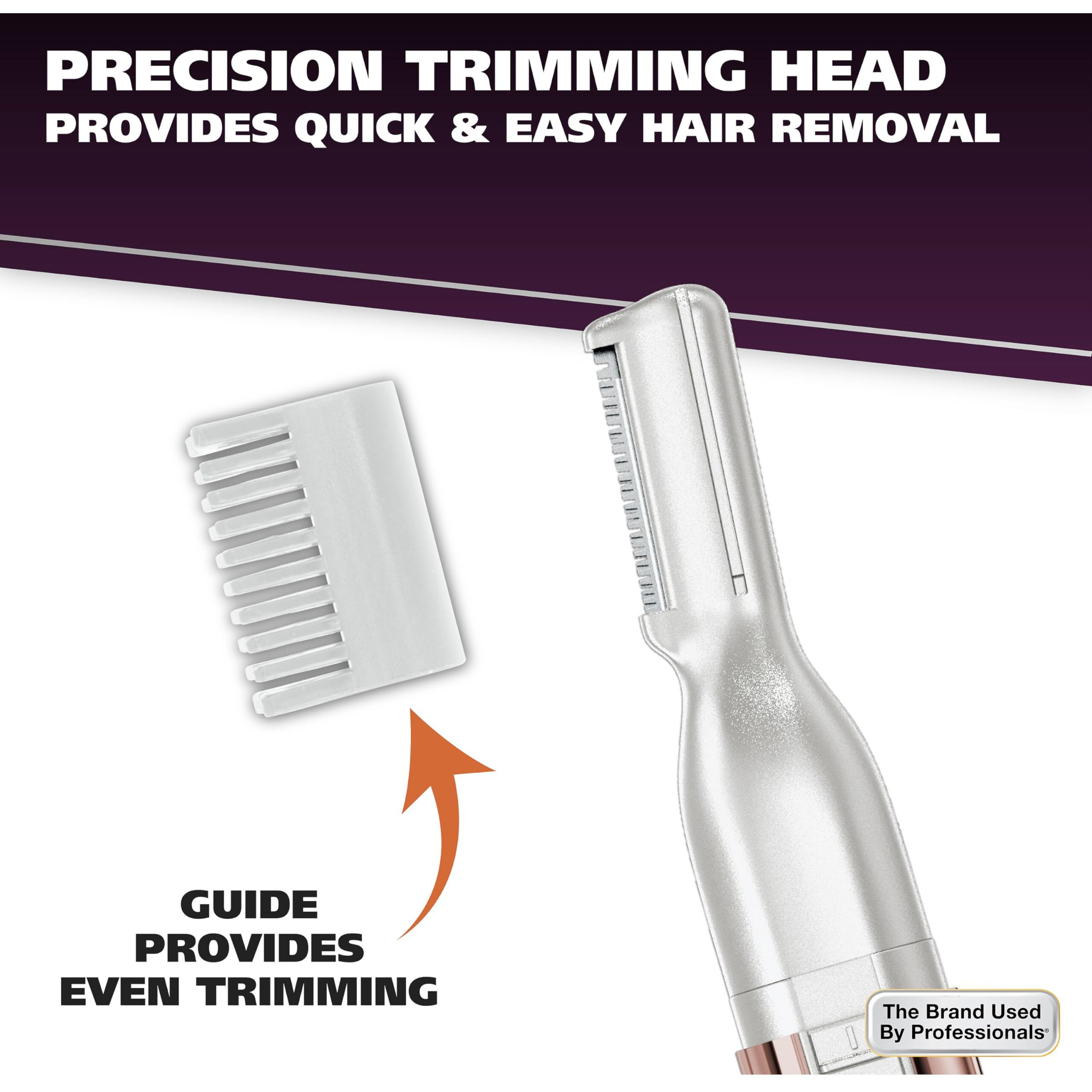 Wahl Clean & Confident Female Battery Pen Trimmer With Rinseable Blades For Hygienic Grooming & Easy Cleaning - For Eyebrows, Facial Hair, Bikini Lines, & Other Detailing - Model 5640-2701