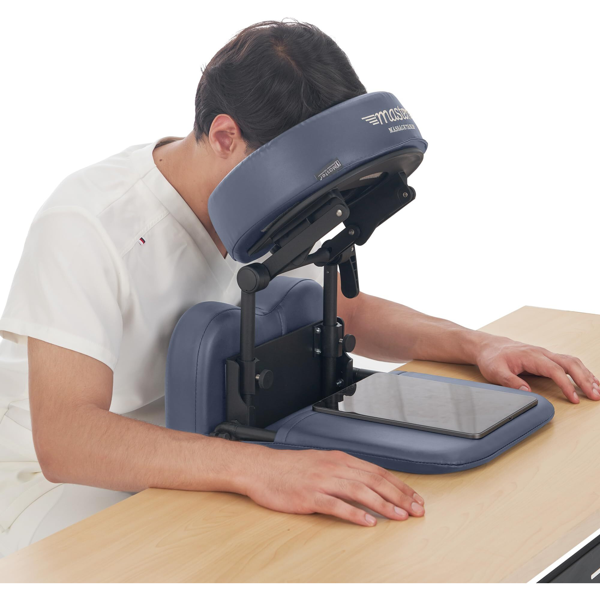 Master Health Product Massage Portable Face Down Massage Kit For Desk And Table Top, Office Sleeping Nap Rest Facial Pillow, Face Down Therapy After Eye Surgery (Blue)