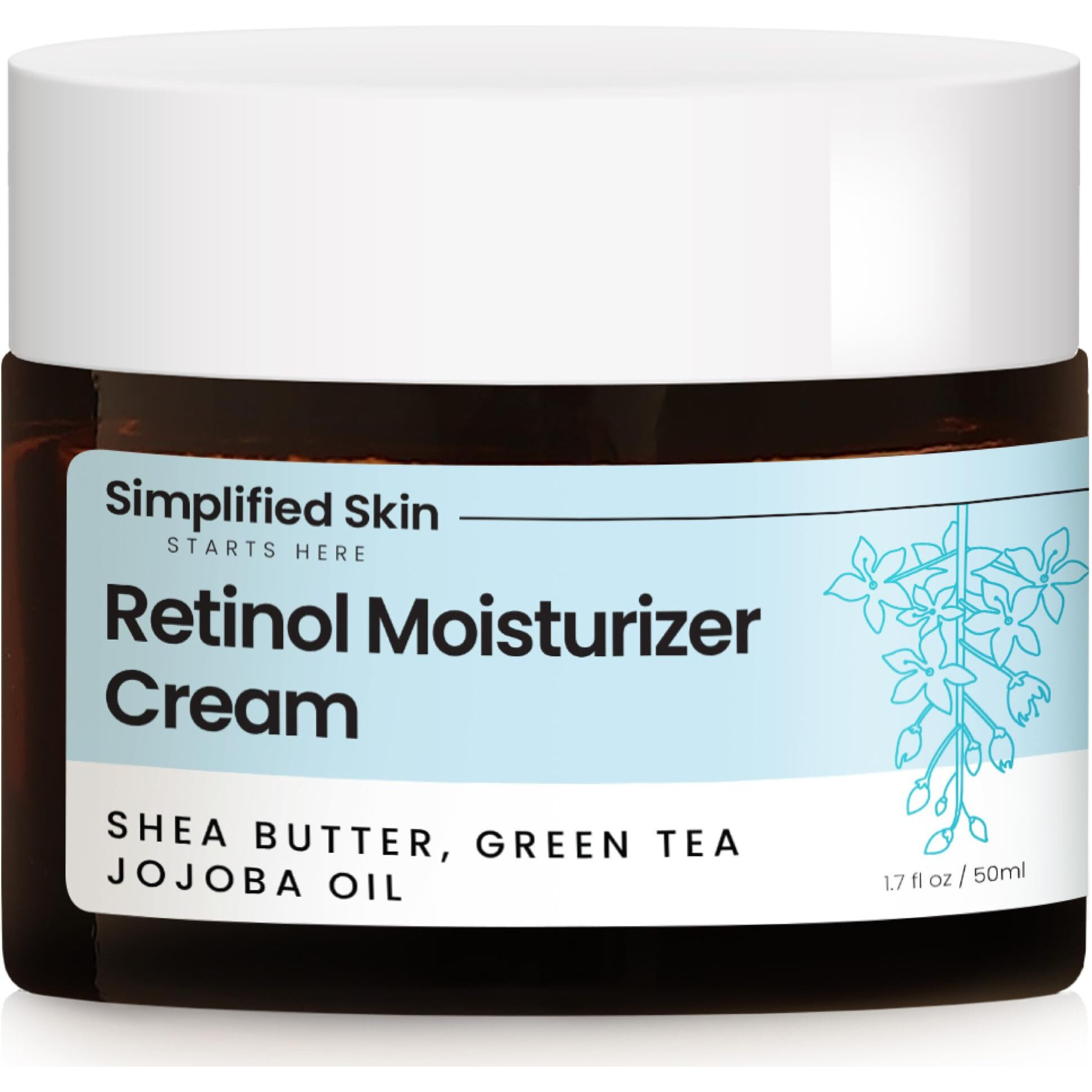 Retinol Cream For Face - 2.5% Retinol Moisturizer With Vitamin E & Hyaluronic Acid For Anti-Aging & Wrinkles - Hydrating Facial Moisturizer Cream - 1.7 Oz