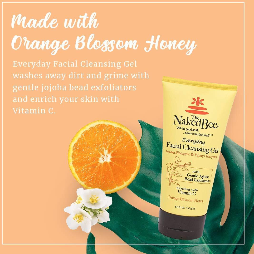 The Naked Bee Gel Cleanser Facial Wash (5.5 Oz) Hydrating & Moisturizing - Daily Gel Cleanser Face Wash For All Skin Type With Orange Blossom Honey