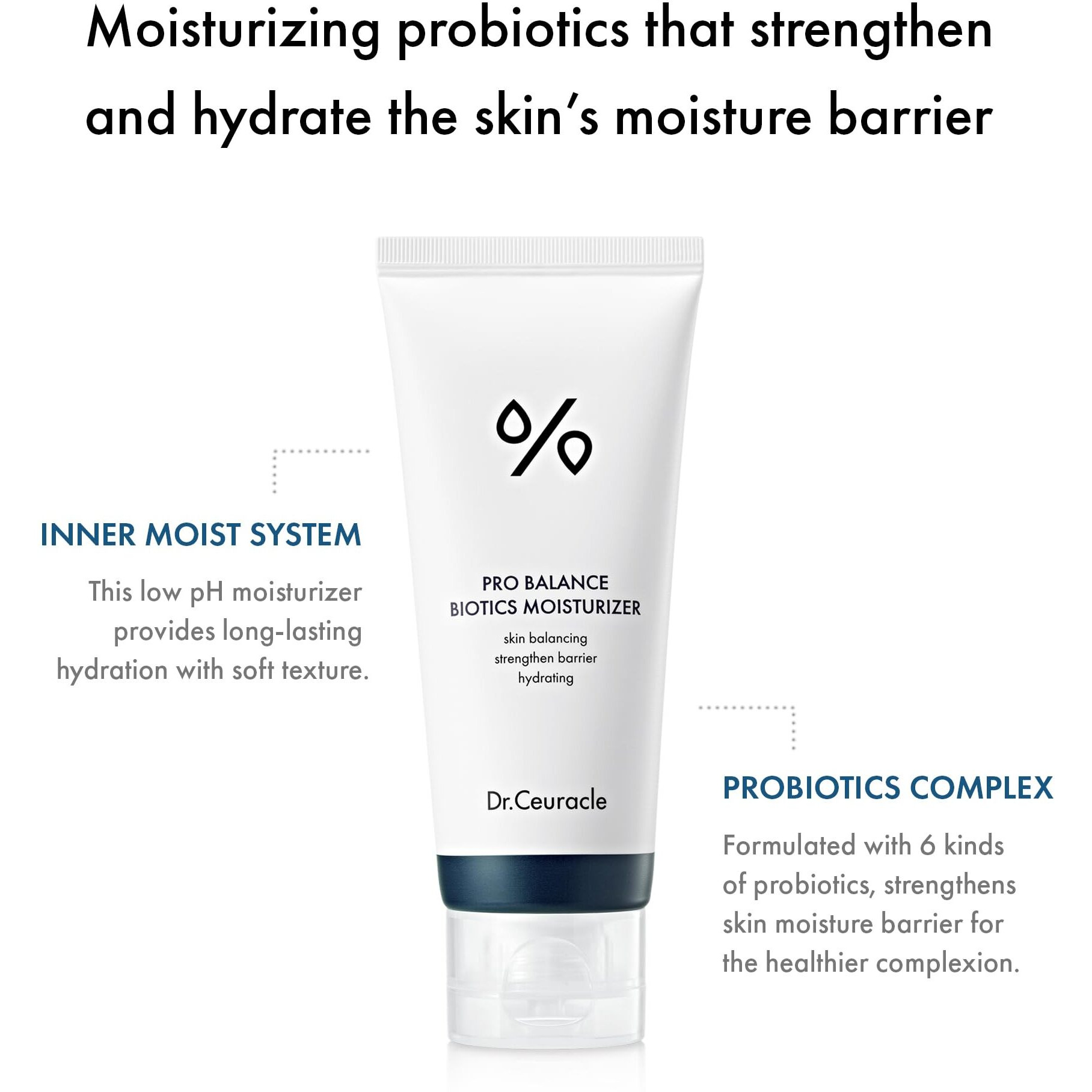Leegeehaam Dr.Ceuracle Pro Balance Biotics Moisturizer (100 Ml / 3.38 Fl. Oz.) - Daily Hydrating Facial Cream For All Skin Types, Low Ph Moisture Skin Barrier