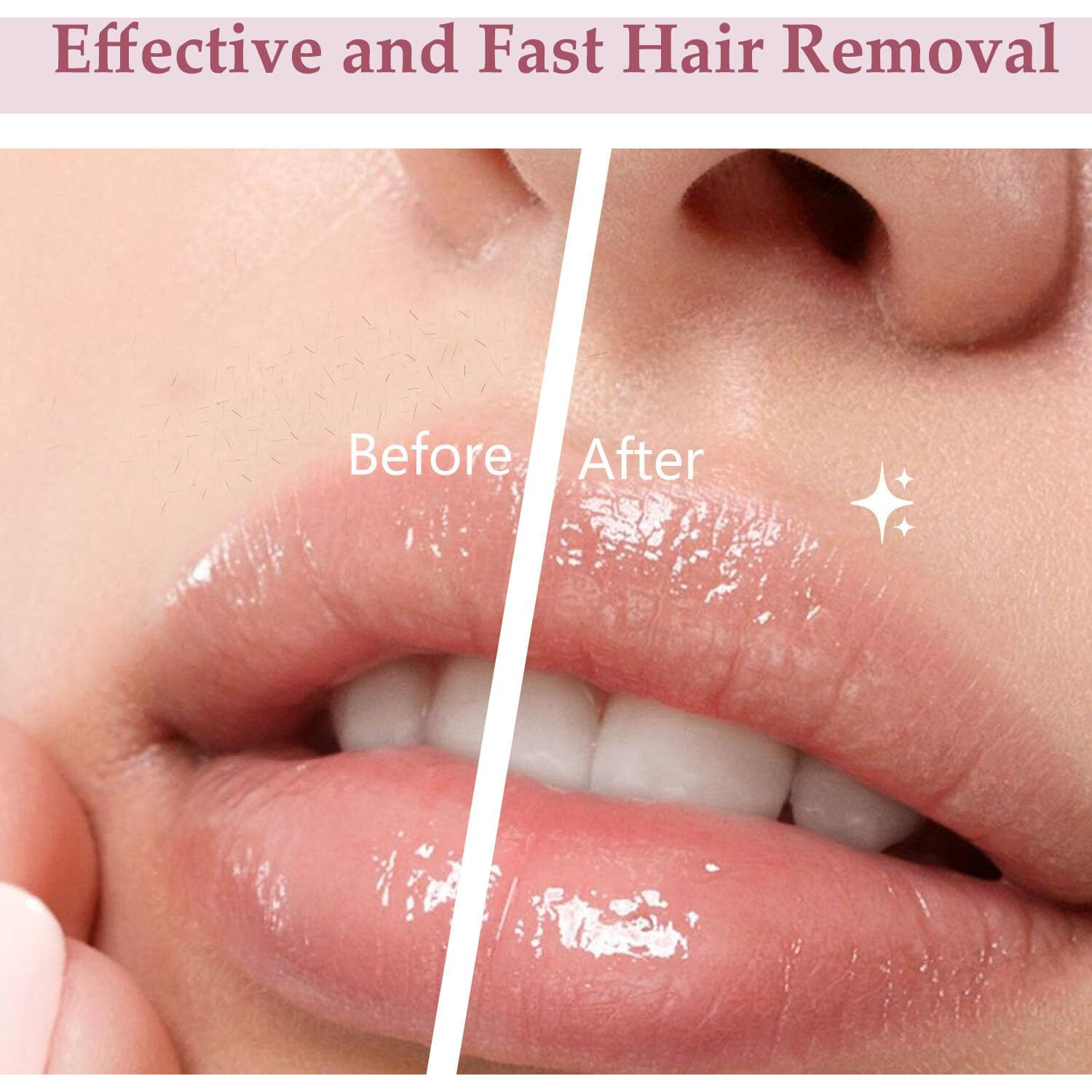 Women Facial Hair Removal Device, Electric Face Shaver, Portable Face Razor, Rechargeable Painless Hair Remover With 3 Replacement Heads For Face, Upper Lip Chin (White)