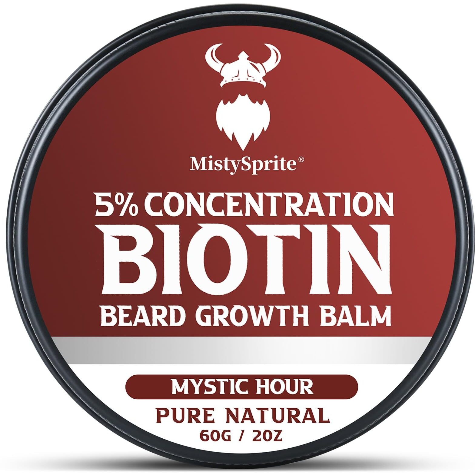 5% Concentration Biotin Beard Balm For Men & Conditioning Beard Wax - Made With Castor Oil Natural And Organic Ingredients - Hydrates & Thickens Facial Hair Growth- 2 Ounce Tin (Mystic Hour)