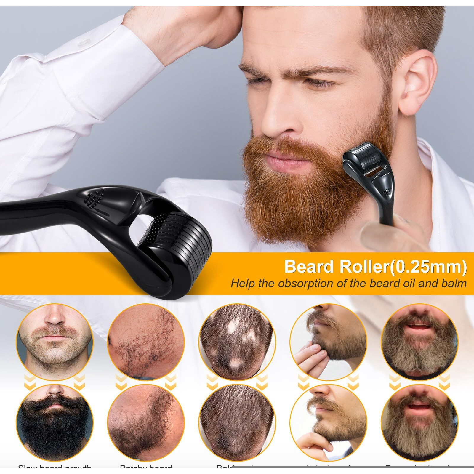 Beard Growth Kit - Beard Kit For Men, Beard Growth Oil (2Oz), Beard Balm, Beard Comb, Massager For Spot/Patchy Beard - Christmas, Anniversary, Birthday Gifts For Men, Dad, Husband, Boyfriend