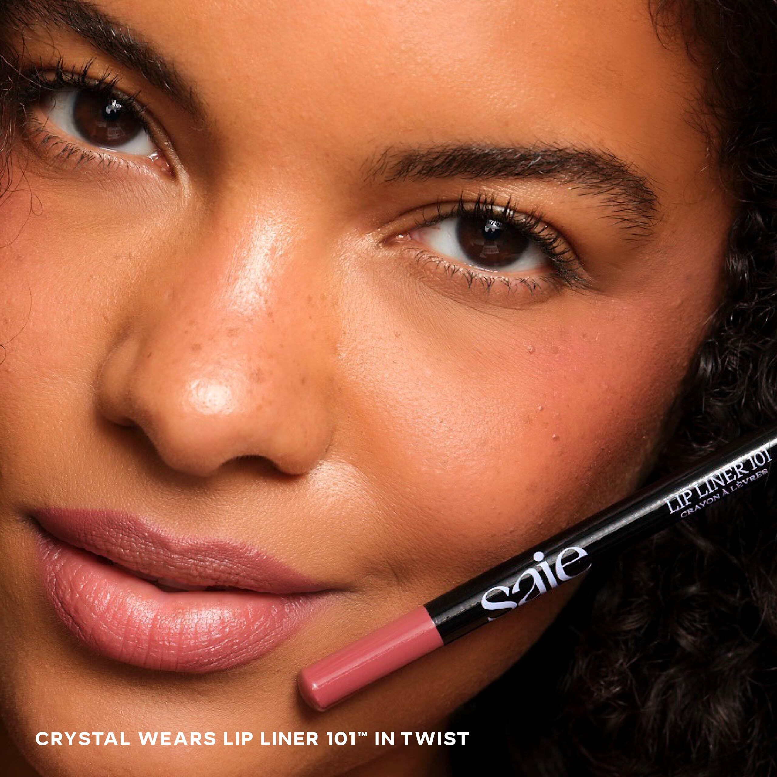 Saie Lip Liner 101 - Lip Pencil Made With A Creamy, Soft Matte Formula For A Naturally Framed Or Fully Filled Look - Supercharged With Shea Butter & Jojoba Oil - Twist (.05 Oz)