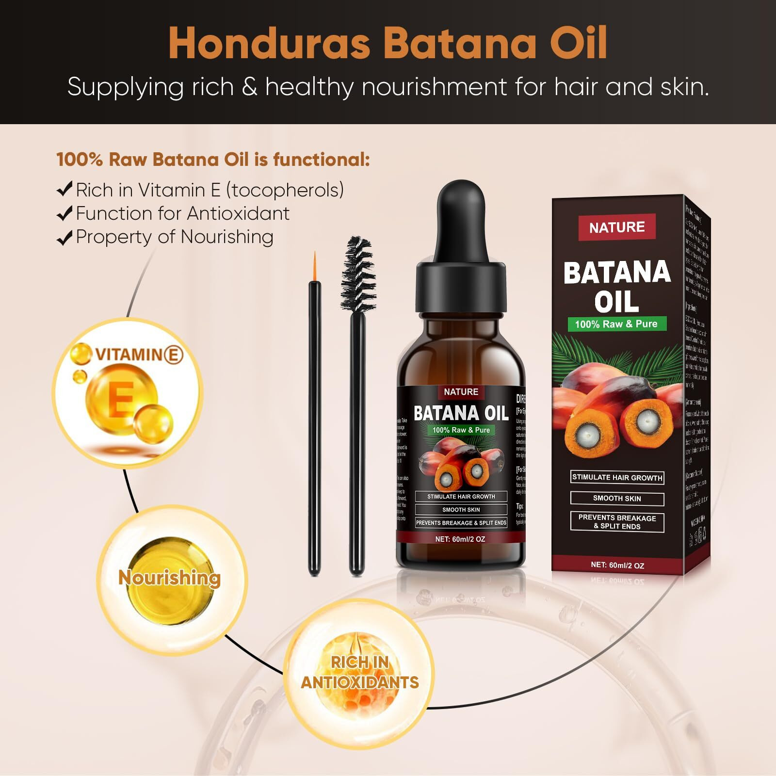 Xlfwsn Batana Oil For Hair Growth - Organic, Unscented, Clear Oil For All Hair Types - Enhances Radiance & Nourishment