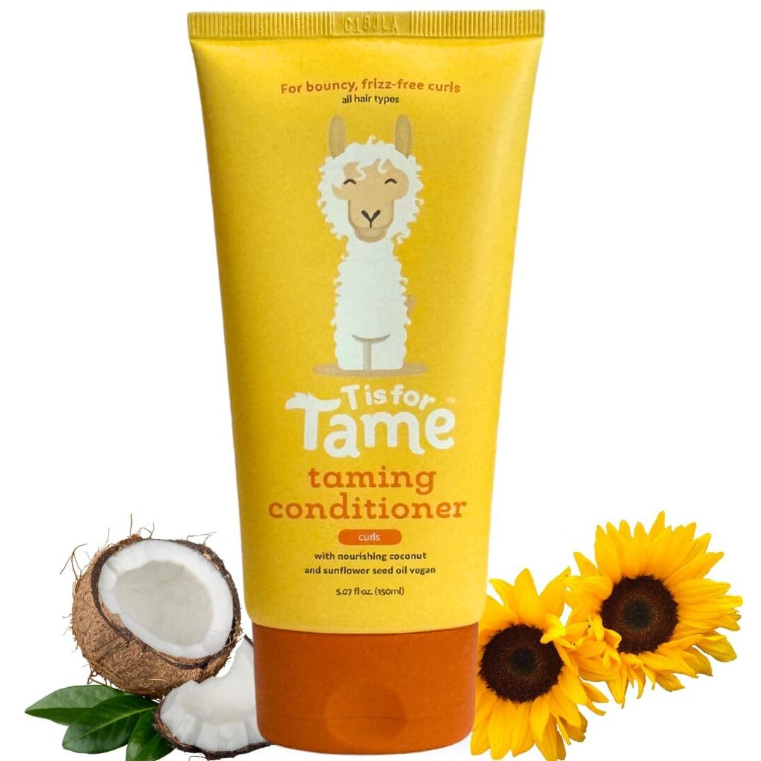 T Is For Tame Taming Conditioner For Kids - Natural Curly Hair Conditioner With Jojoba & Sunflower Oil - Detangles, Softens & Controls Frizz - Plant-Based, Vegan & Hypoallergenic - 5.07 Fl Oz