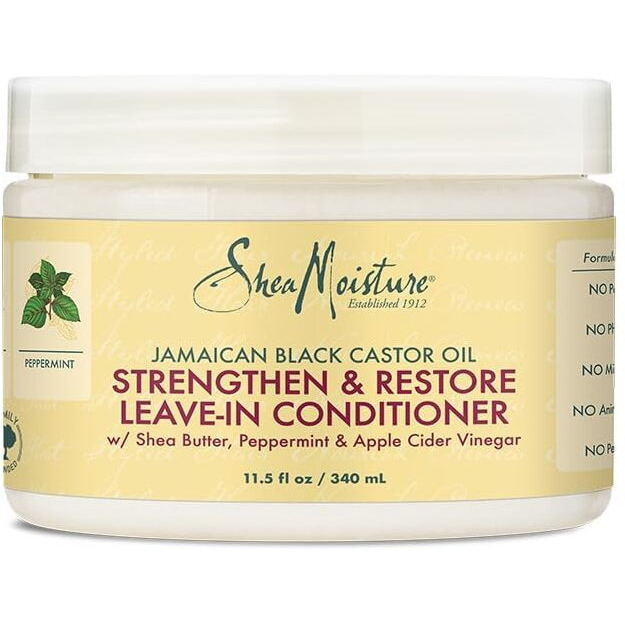 Sheamoisture Leave-In Conditioner With Pure Jamaican Black Castor Oil For Damaged, Over-Processed Hair - Softens And Detangles, 11.5 Oz