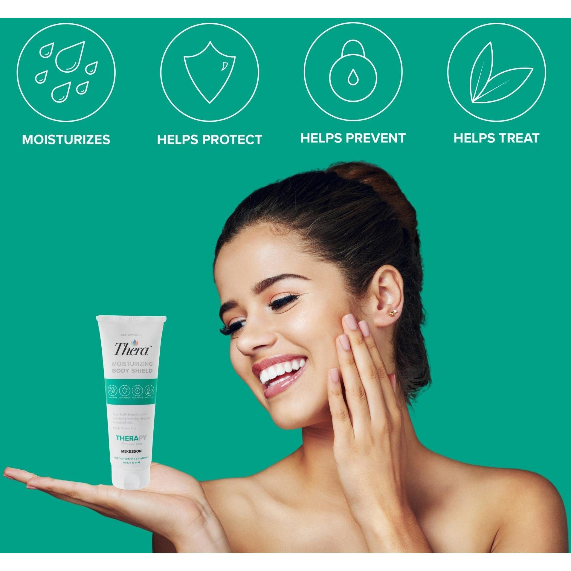 Thera Moisturizing Body Shield Skin Cream - Hydrates Dry, Chapped, Cracked Skin - Lavender-Scented, 4 Oz Tube, 12 Count