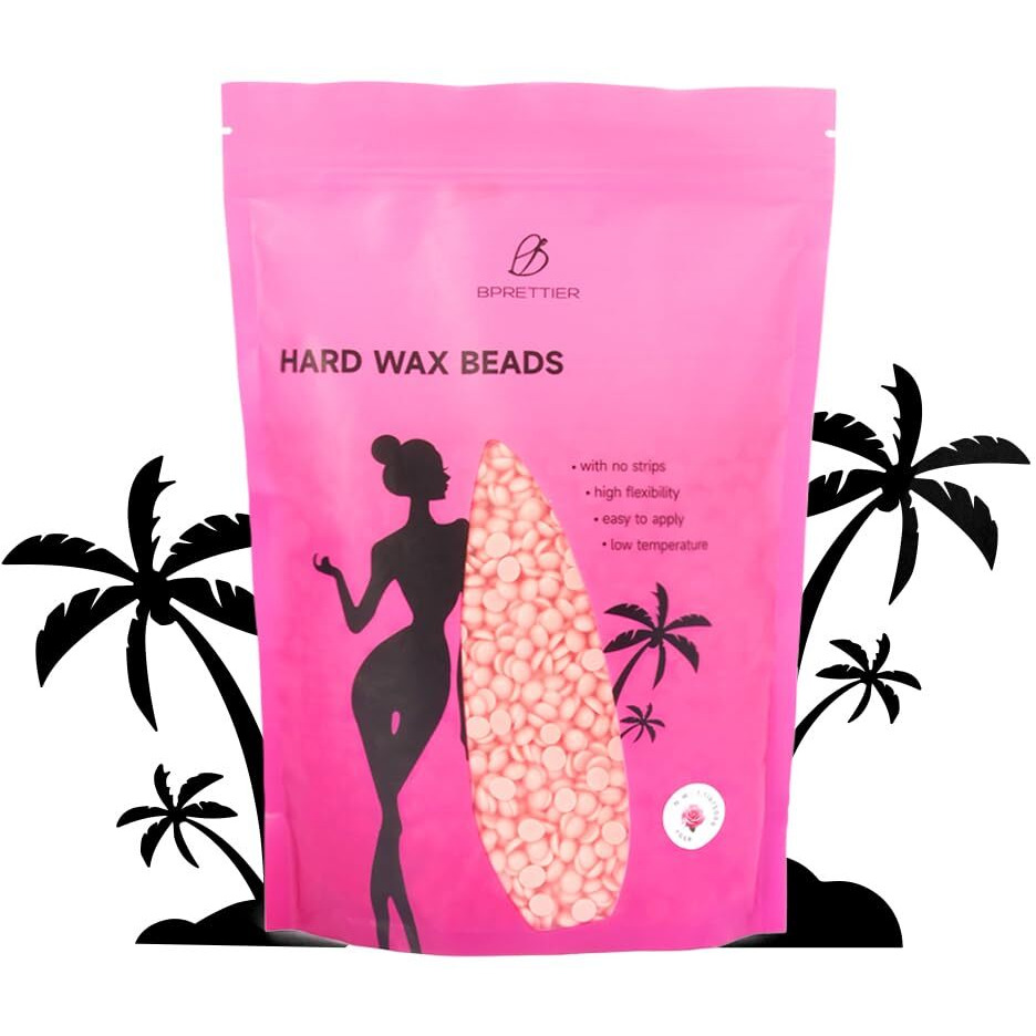 Bprettier Hard Wax Beads 17.6Oz - Fast Melting Sensitive Skin Wax For Full Body, Face & Brazilian, Salon & Home Use Coarse & Fine Hair Removal (Rose)