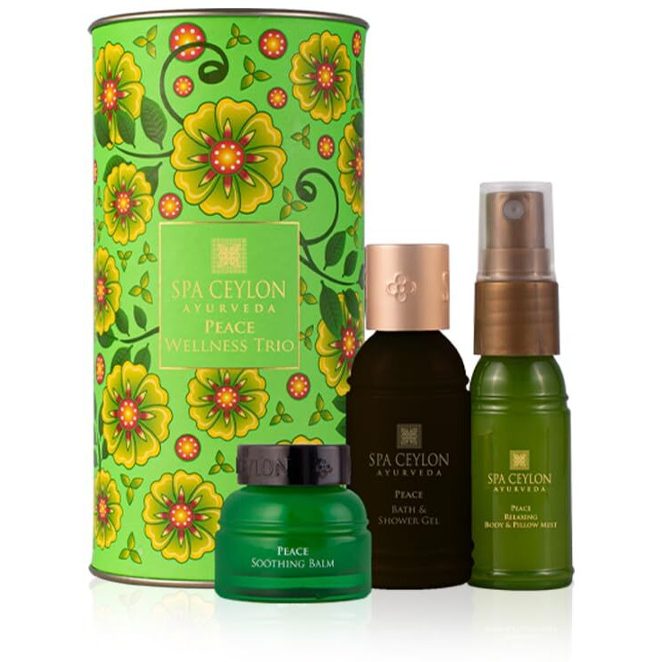 Spa Ceylon Peace Wellness Trio Set | Spa Essentials | Body Care | Ayurvedic | Natural Ingredients | Pampering Kit | Gifting