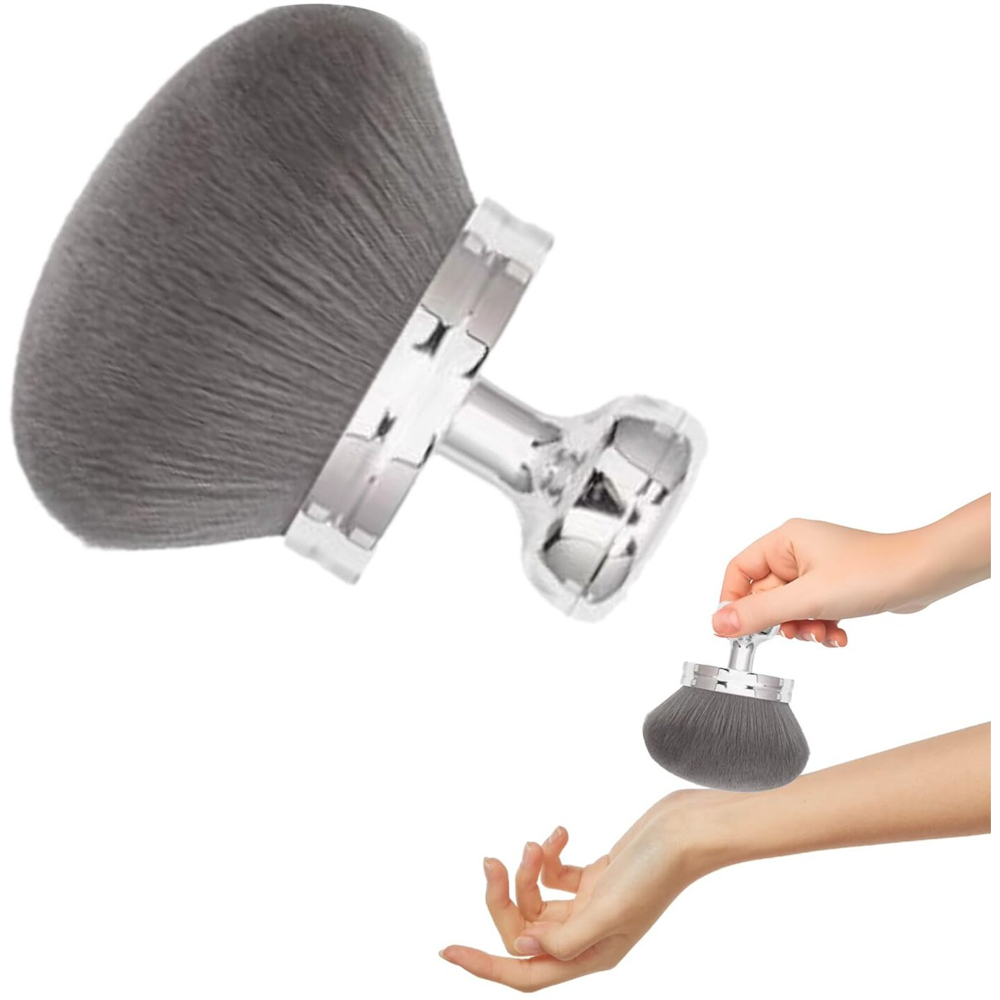 Body Makeup Brush Extra Large Oval Self Tanning Brush Multipurpose 74Mm Wide-Headed Self Tanner Kabuki Sunscreen Brush For Legs Body Sunless Tan Streak Free Applicator(Sliver)