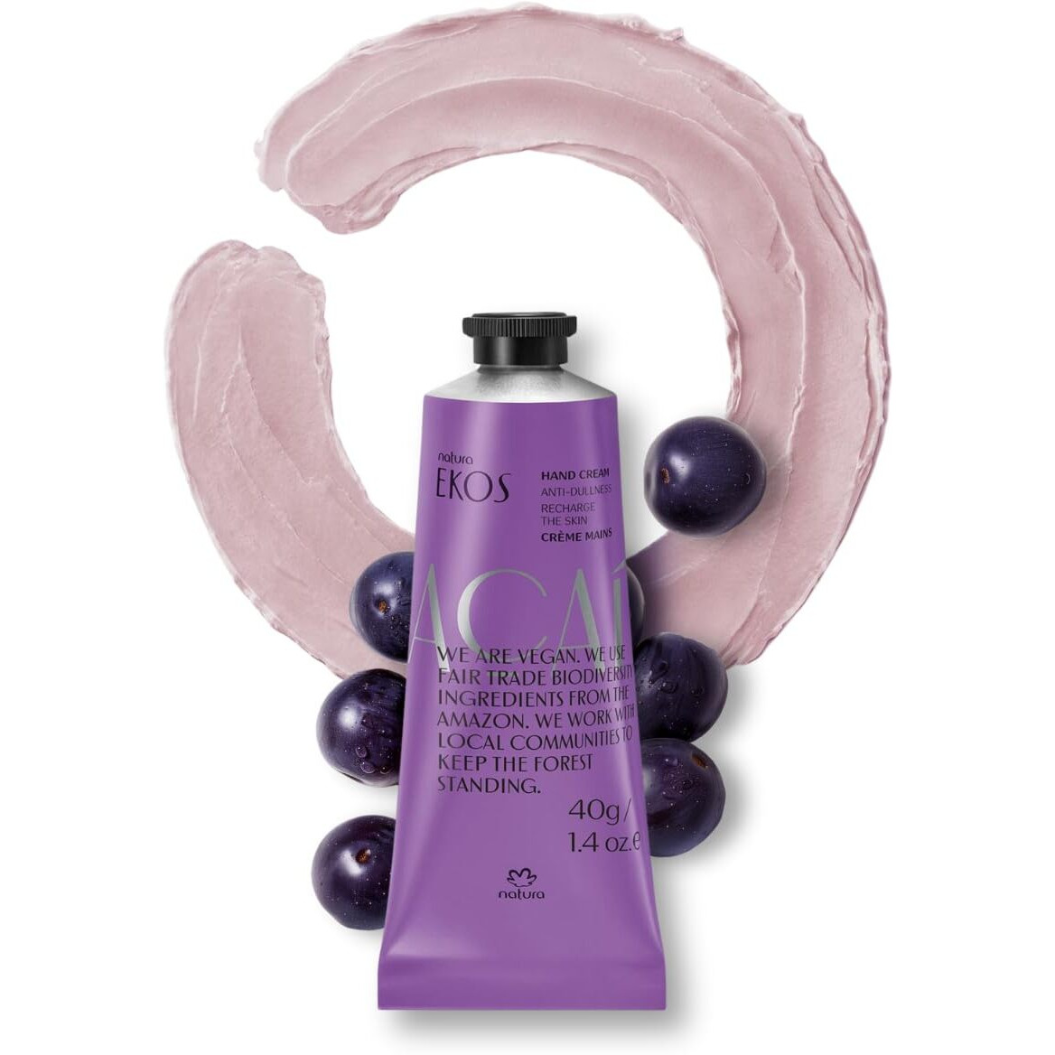 Natura - Ekos Aa   Hand Cream - Anti-Dullness Hand Balm - Recharge The Skin - Fast Absorption - Skin Moisturizer - Vegan Skin Care - Brazilian Beauty Secrets - Self Care & Body Care - 1.41Oz (40G)